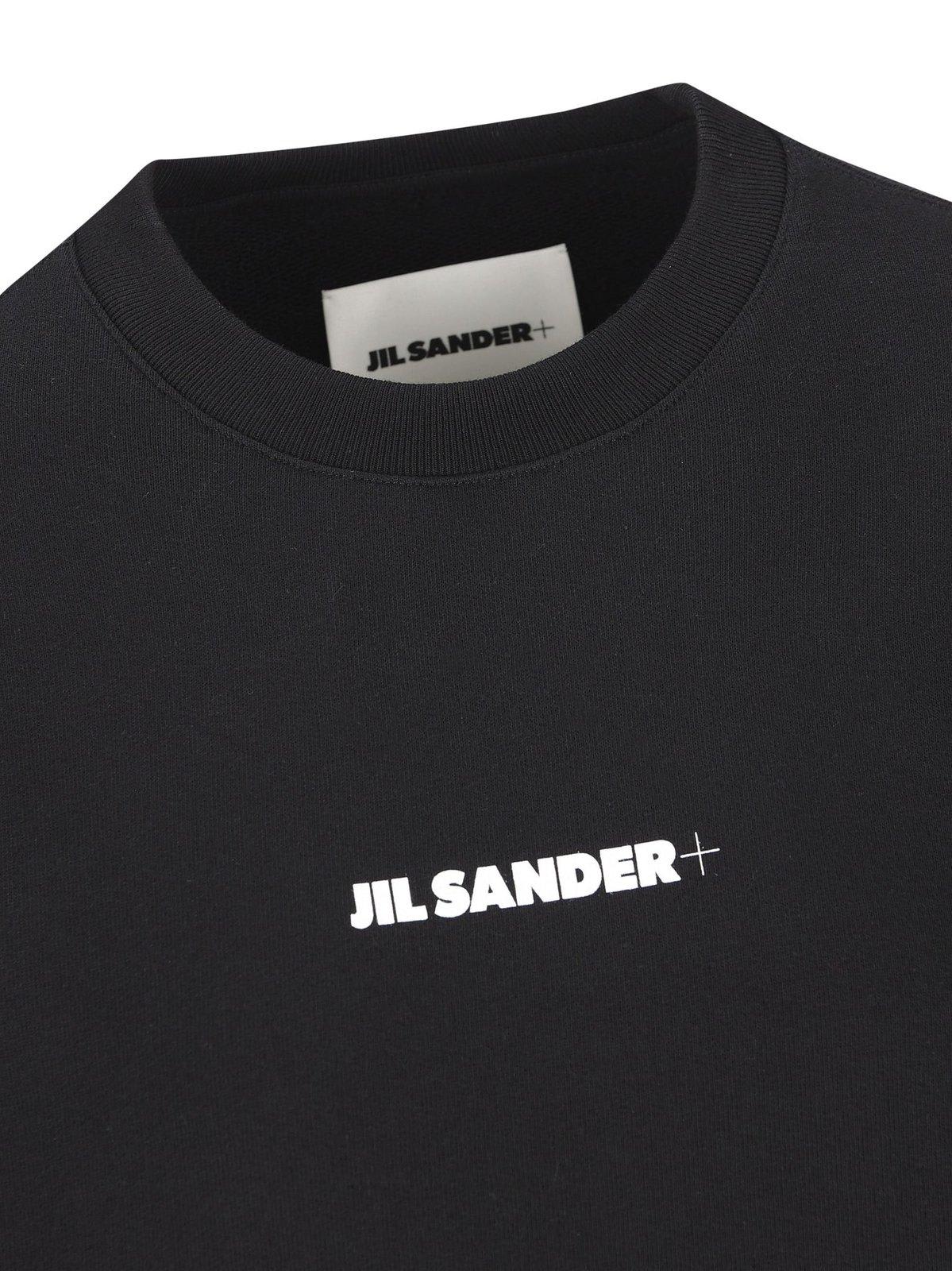 Jil Sander Oversized Crewneck Sweatshirt With Front Logo In Black