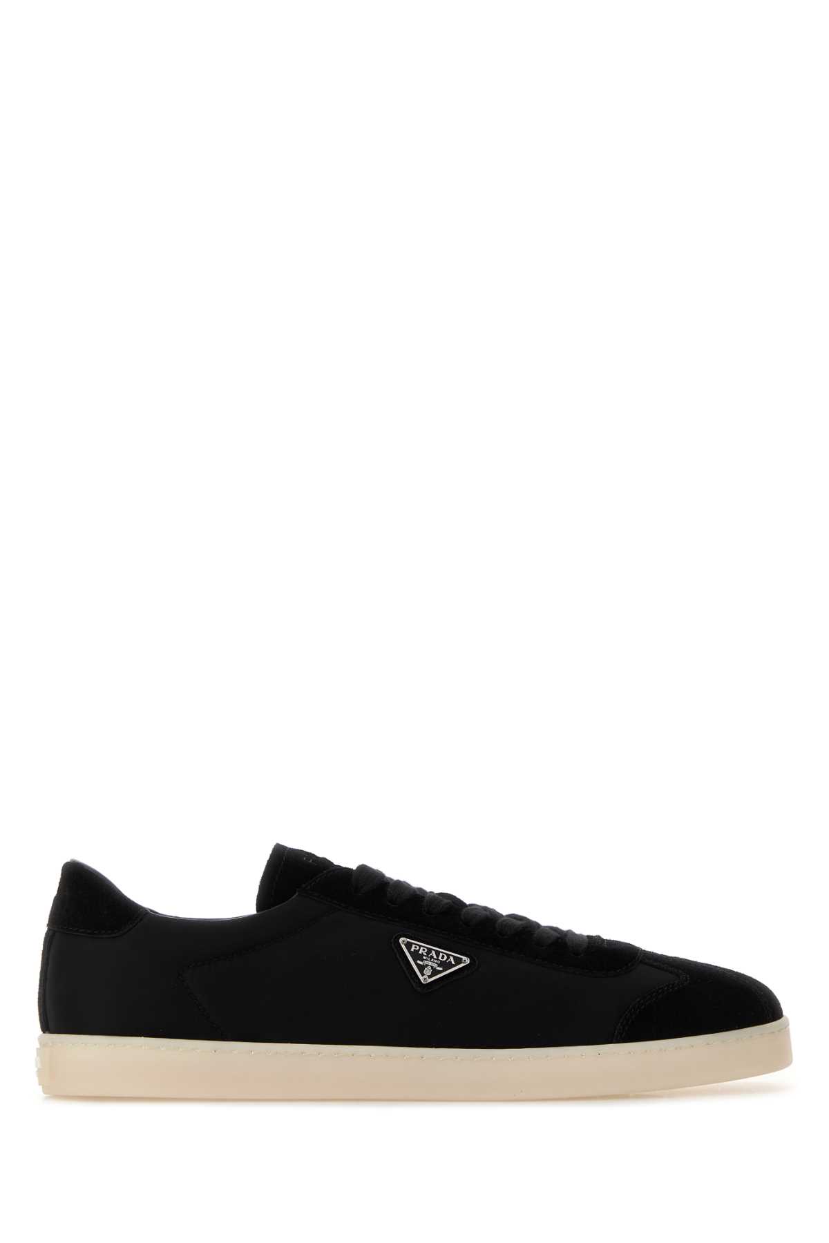 Prada Midnight Blue Re-nylon And Suede Sneakers In Multi