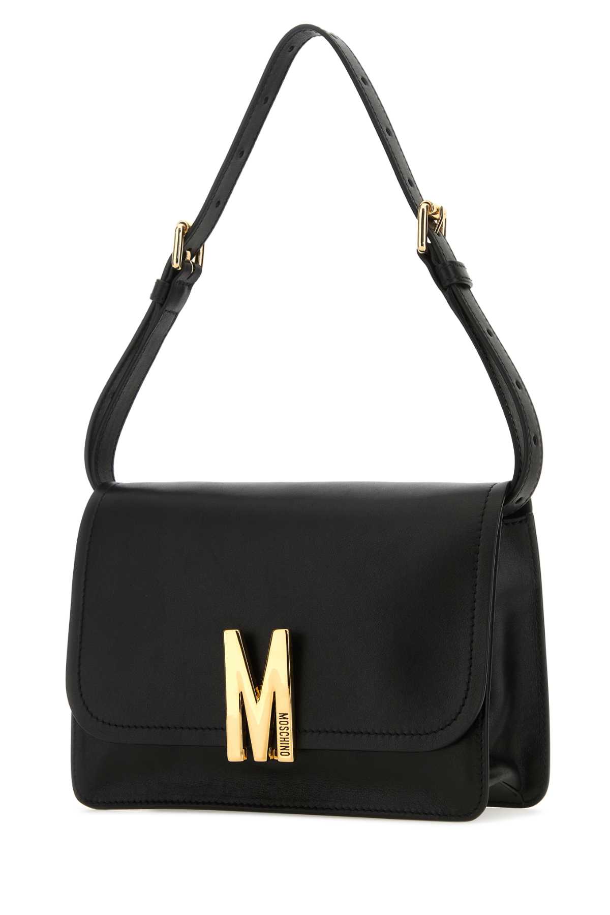Moschino Black Leather M Bag Shoulder Bag In 0555