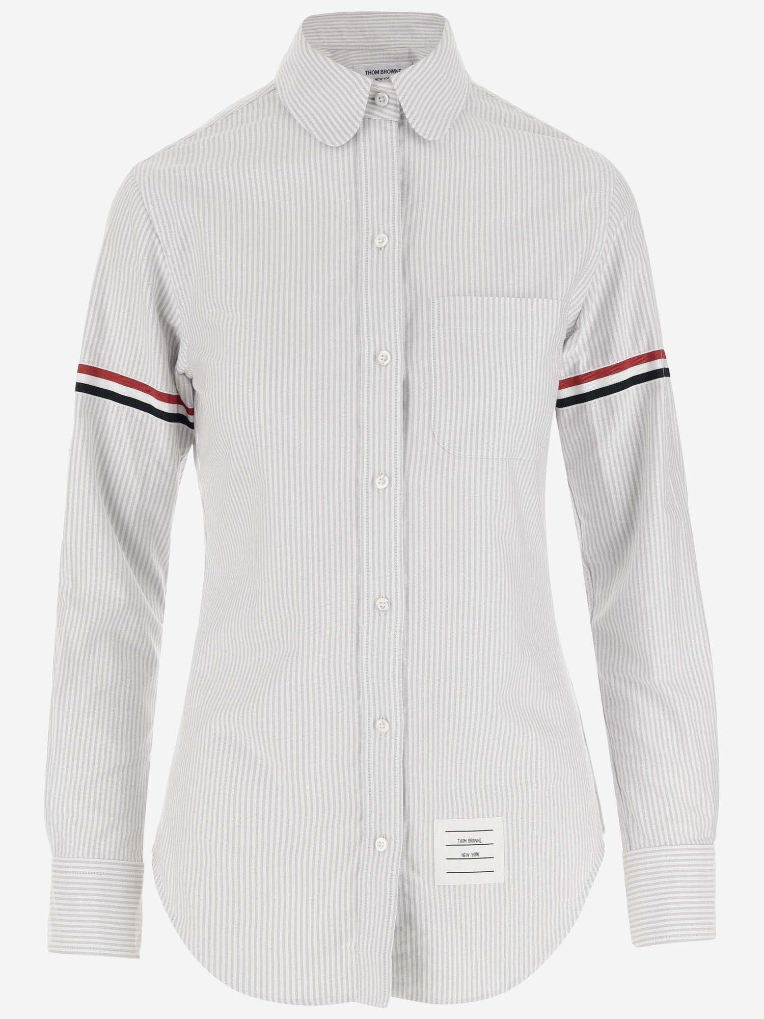 Thom Browne Printed Cotton Shirt In White