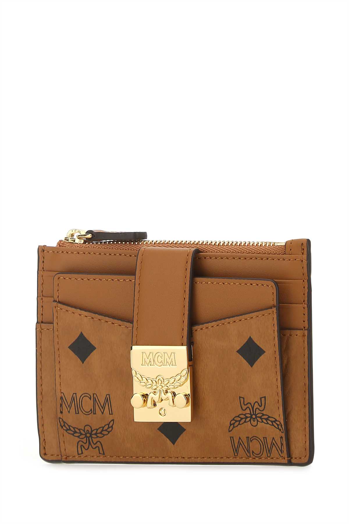 Shop Mcm Printed Canvas Card Holder In Co