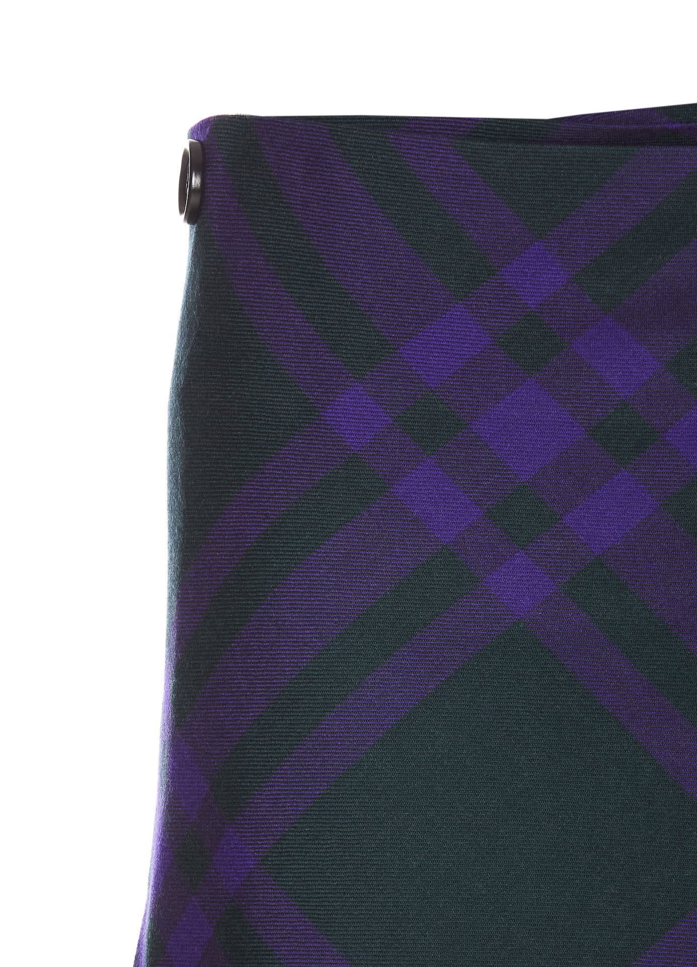 Shop Burberry Check Wool Skirt In Violet