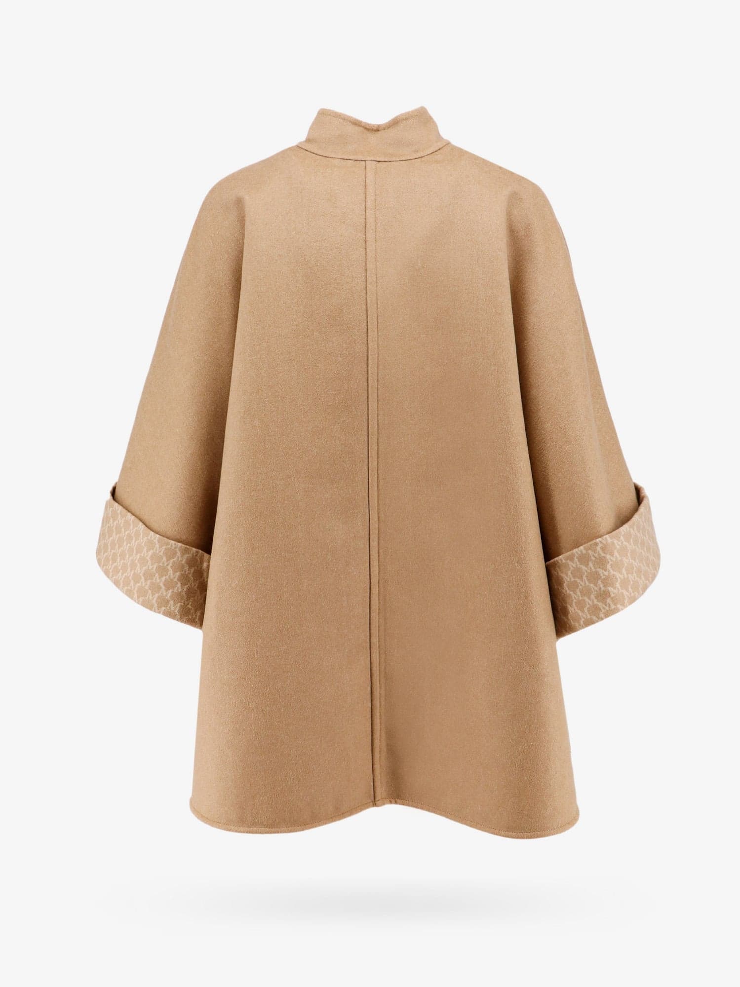 Max Mara Virgin Wool And Cashmere Cape Wih Pockets On The Front In Beige