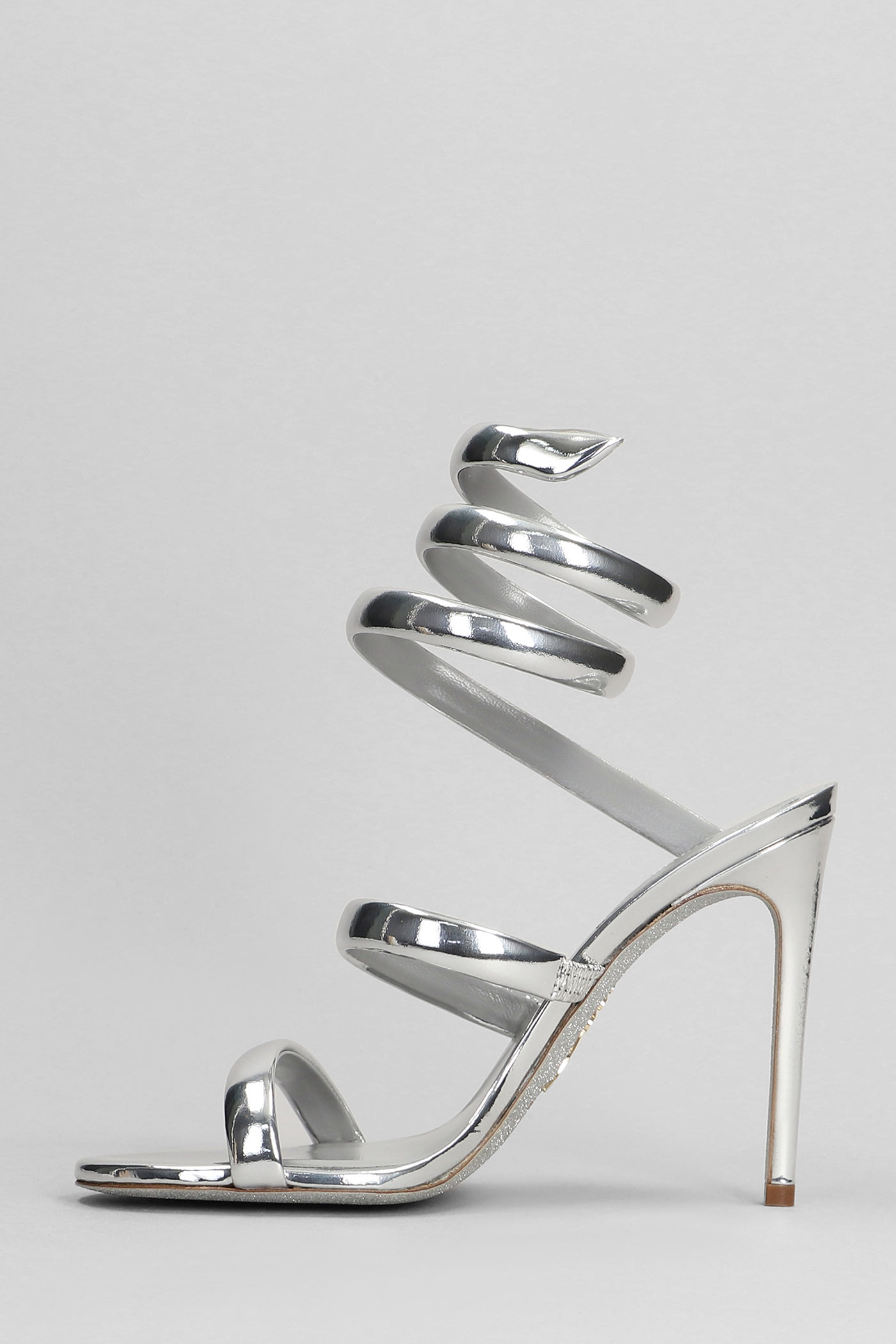 René Caovilla Twisted High-heel Sandals In Silver