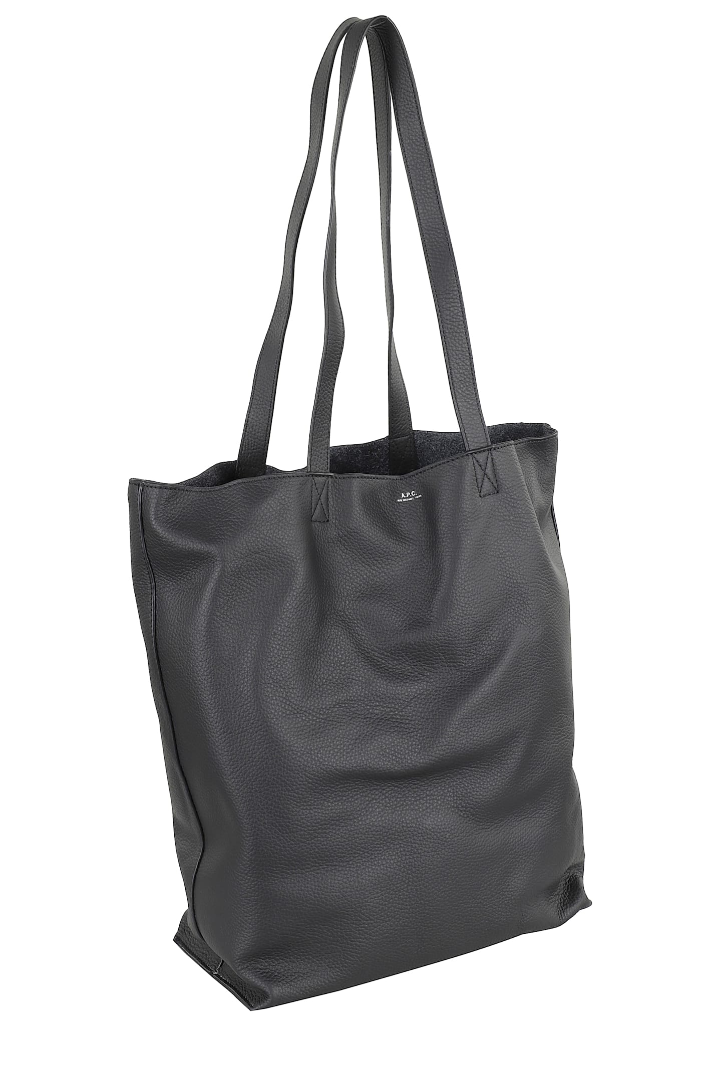 Apc A.p.c. Maiko Cabas Tote Bag With Engraved Logo In Gray