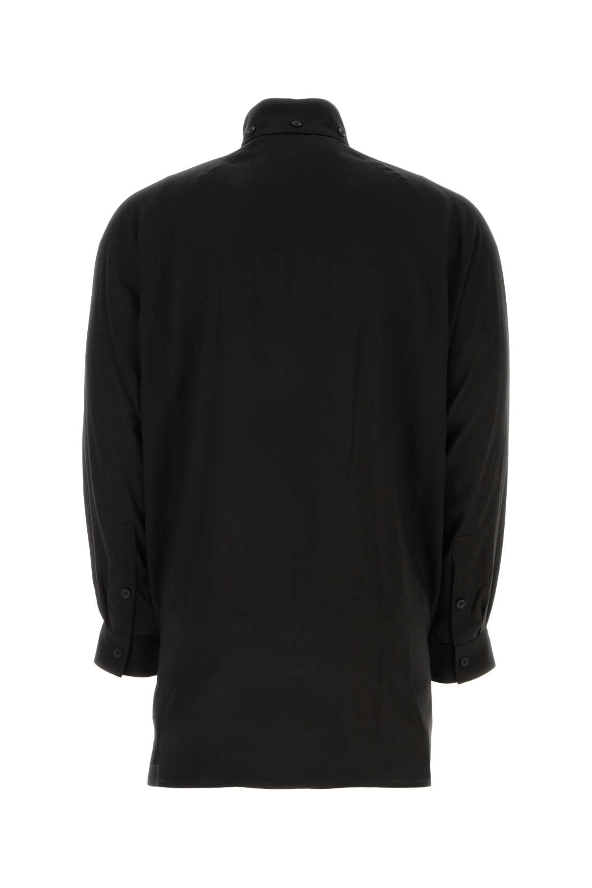 Shop Yohji Yamamoto Black Cellulose Shirt