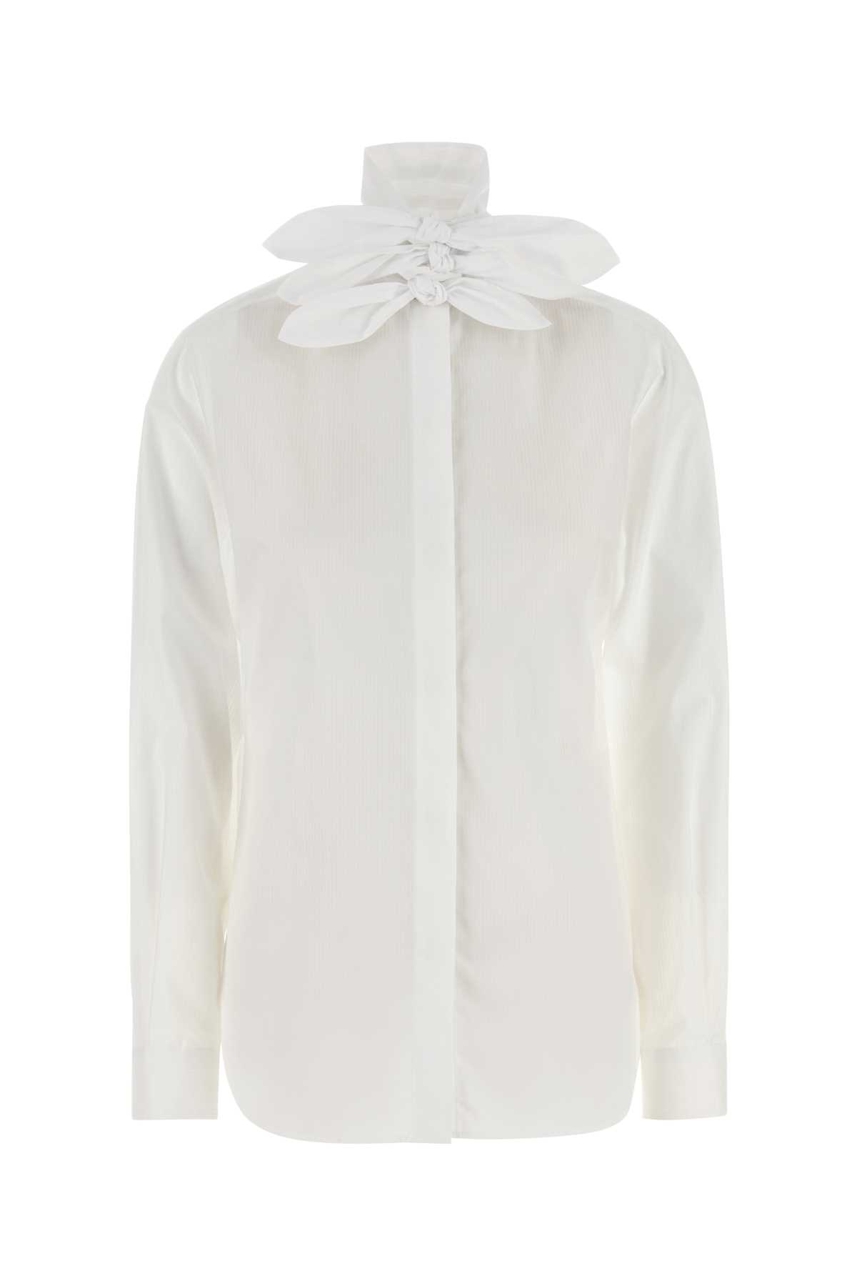Moschino Long Sleeve Top Featuring Bow Detail In White