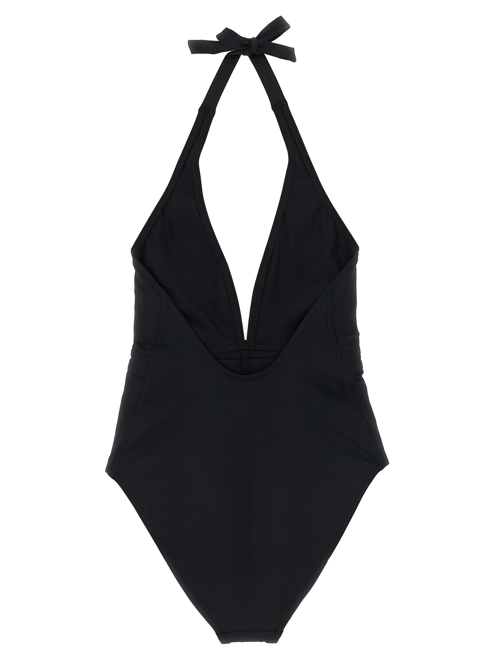 Eres Couture Bow-detailed Halterneck Swimsuit In Black