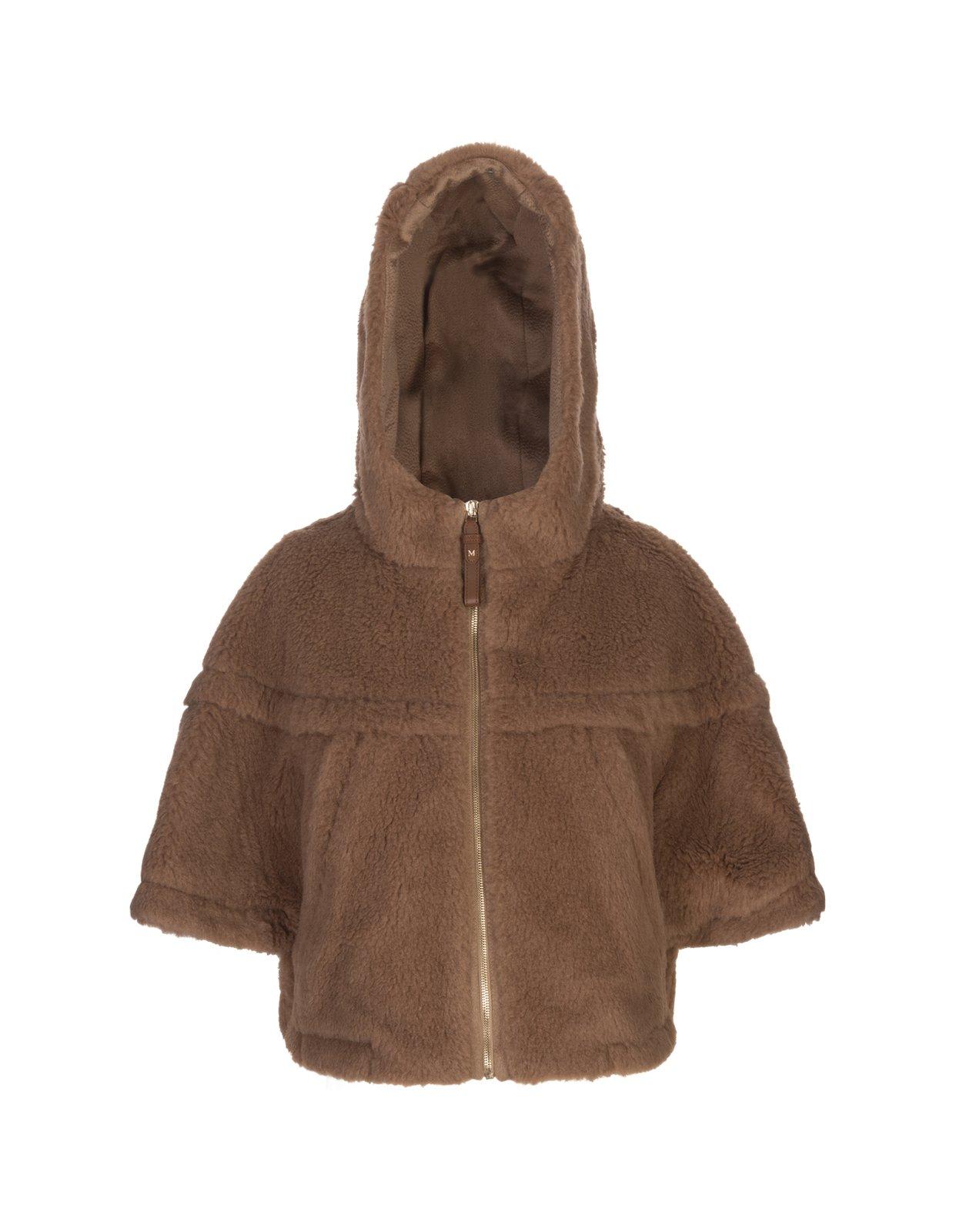 Shop Max Mara Zip-up Half-sleeved Poncho In C