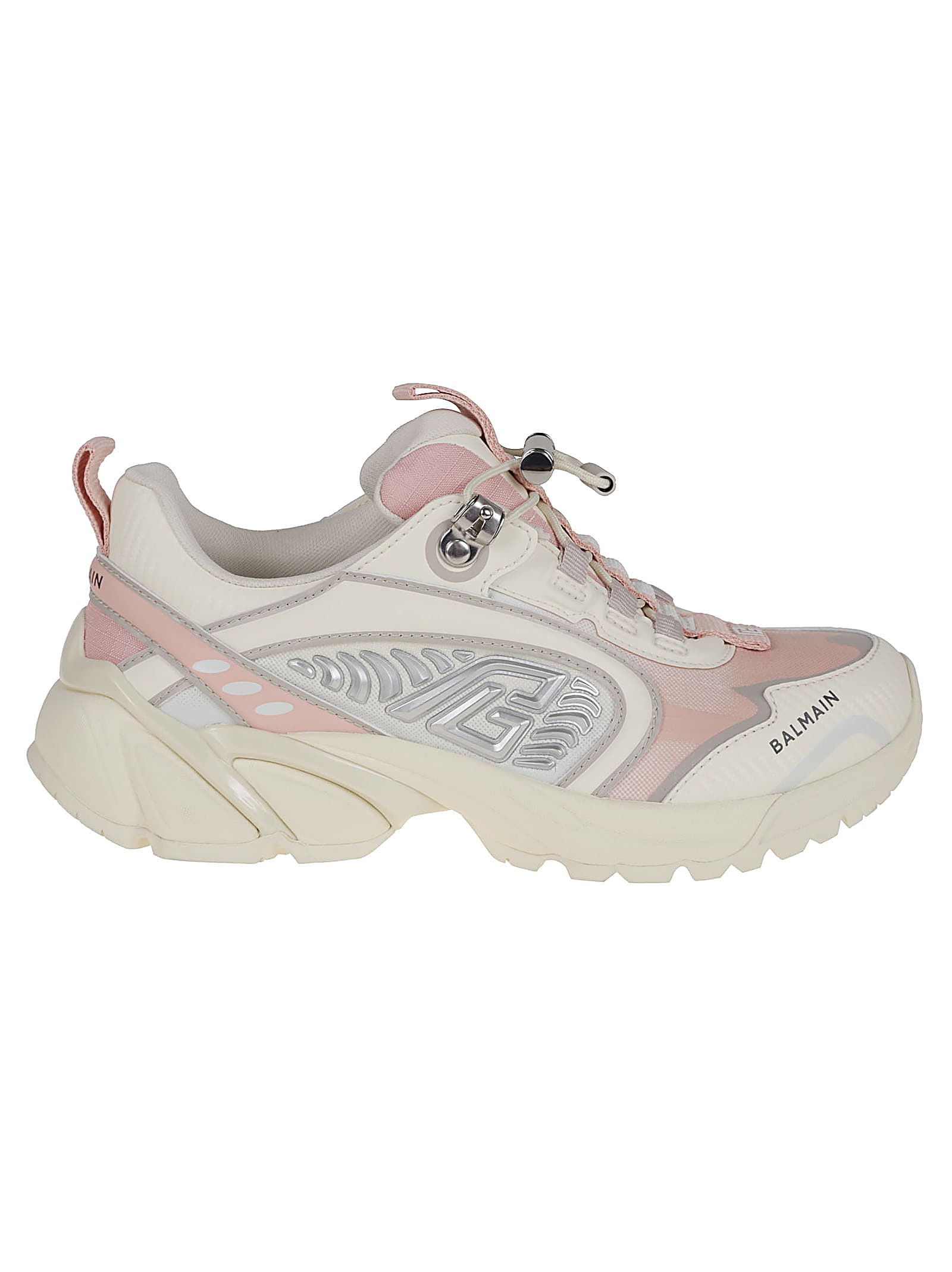 Balmain Cosmic Dust Trainers In Technical Materials In Gru Creme Nude Rose