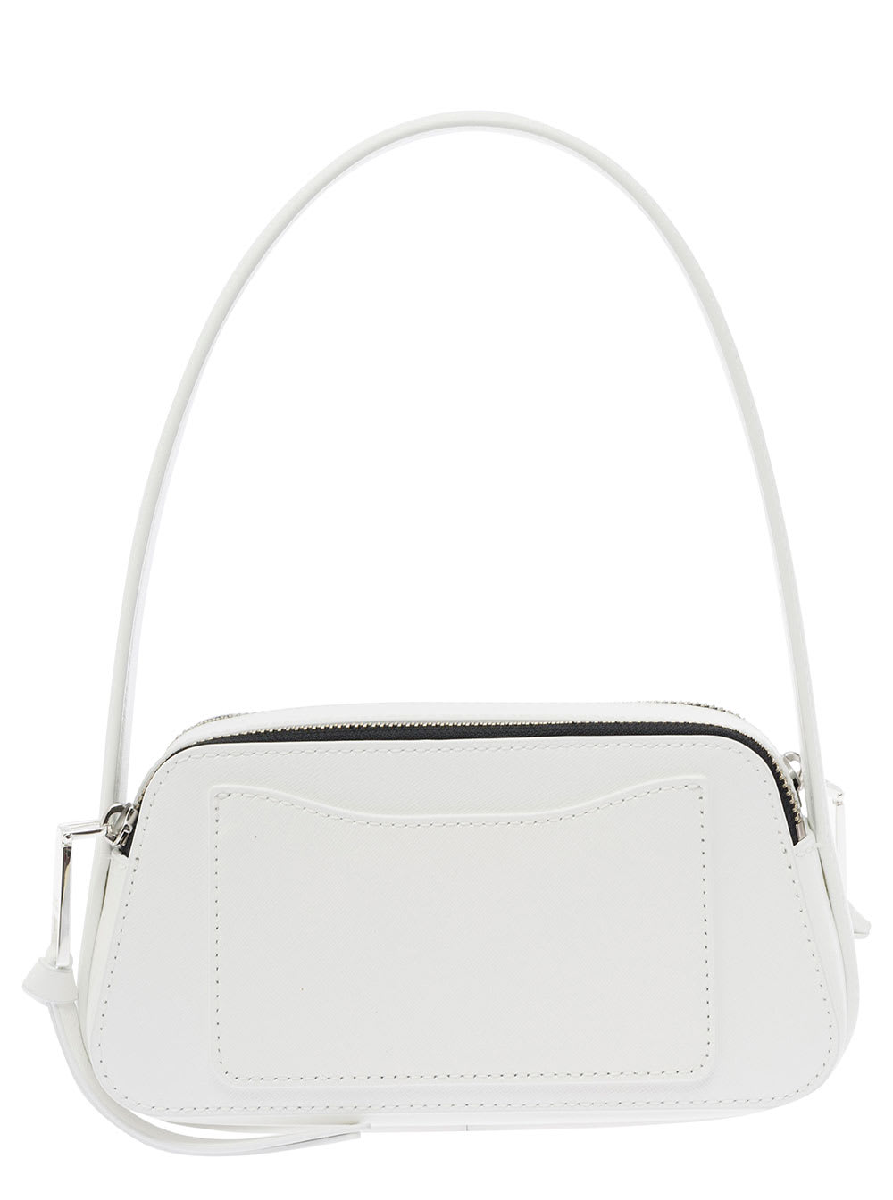 Shop Marc Jacobs The Slingshot White Shoulder Bag With Double J Detail In Cross-grain Leather Woman