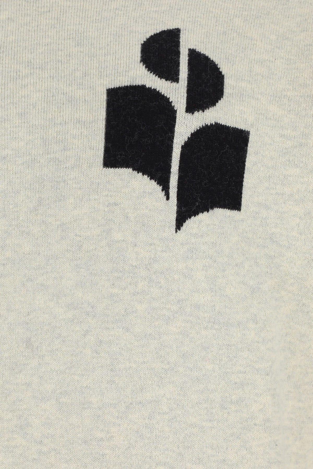 Isabel Marant Étoile Isabel Marant Etoile Marisans Sweater With Logo Intarsia In Grigio