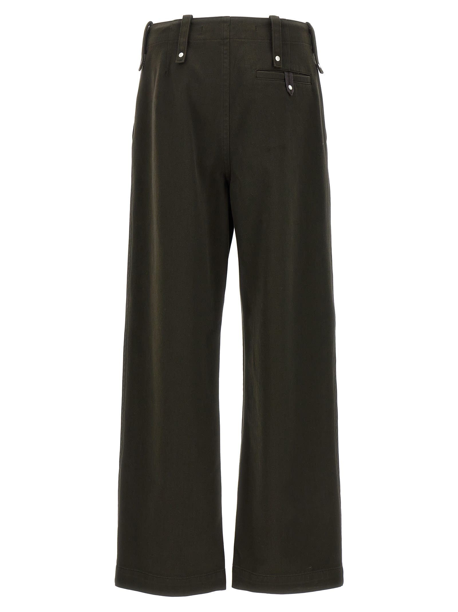Shop Burberry Gabardine Trousers In Brown