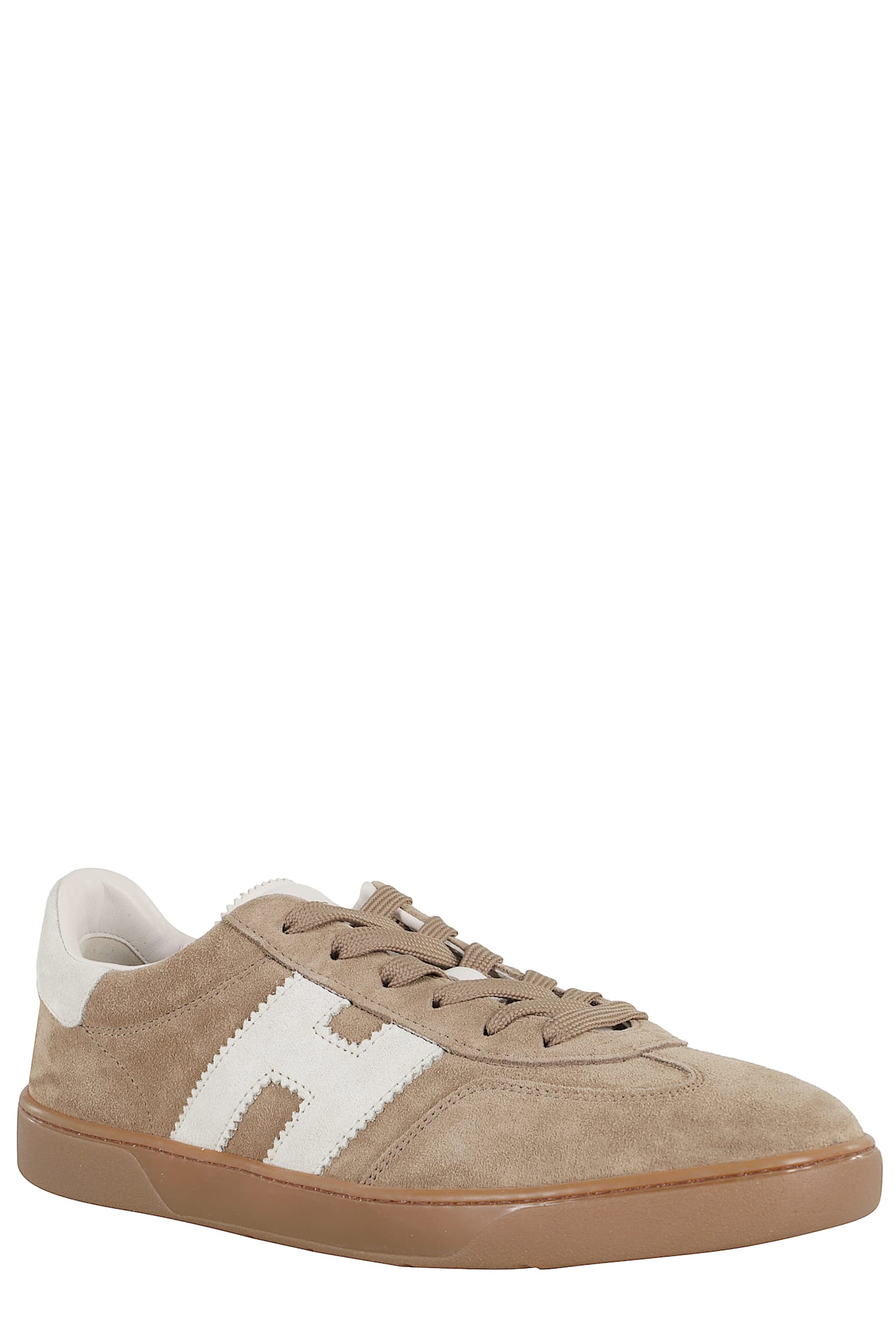 Hogan Low-top Leather Sneakers And Additional Lace Set In Brown