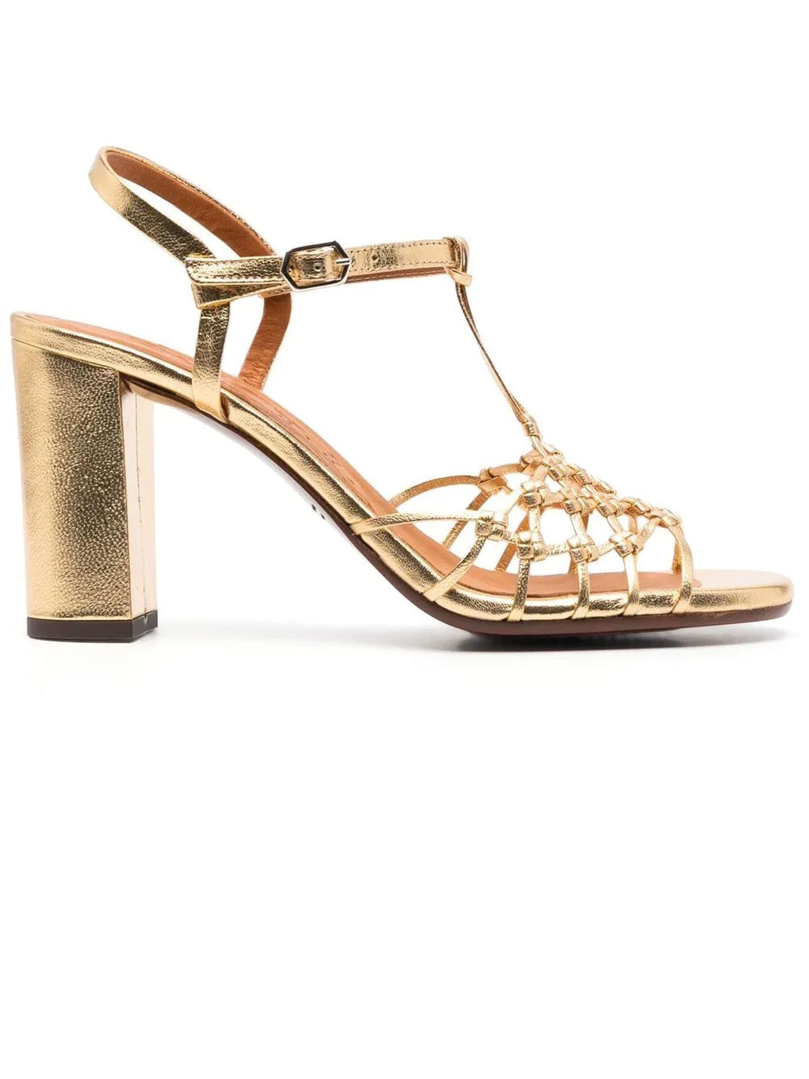 Chie Mihara Gold-tone Calf Leather Bassi Sandals