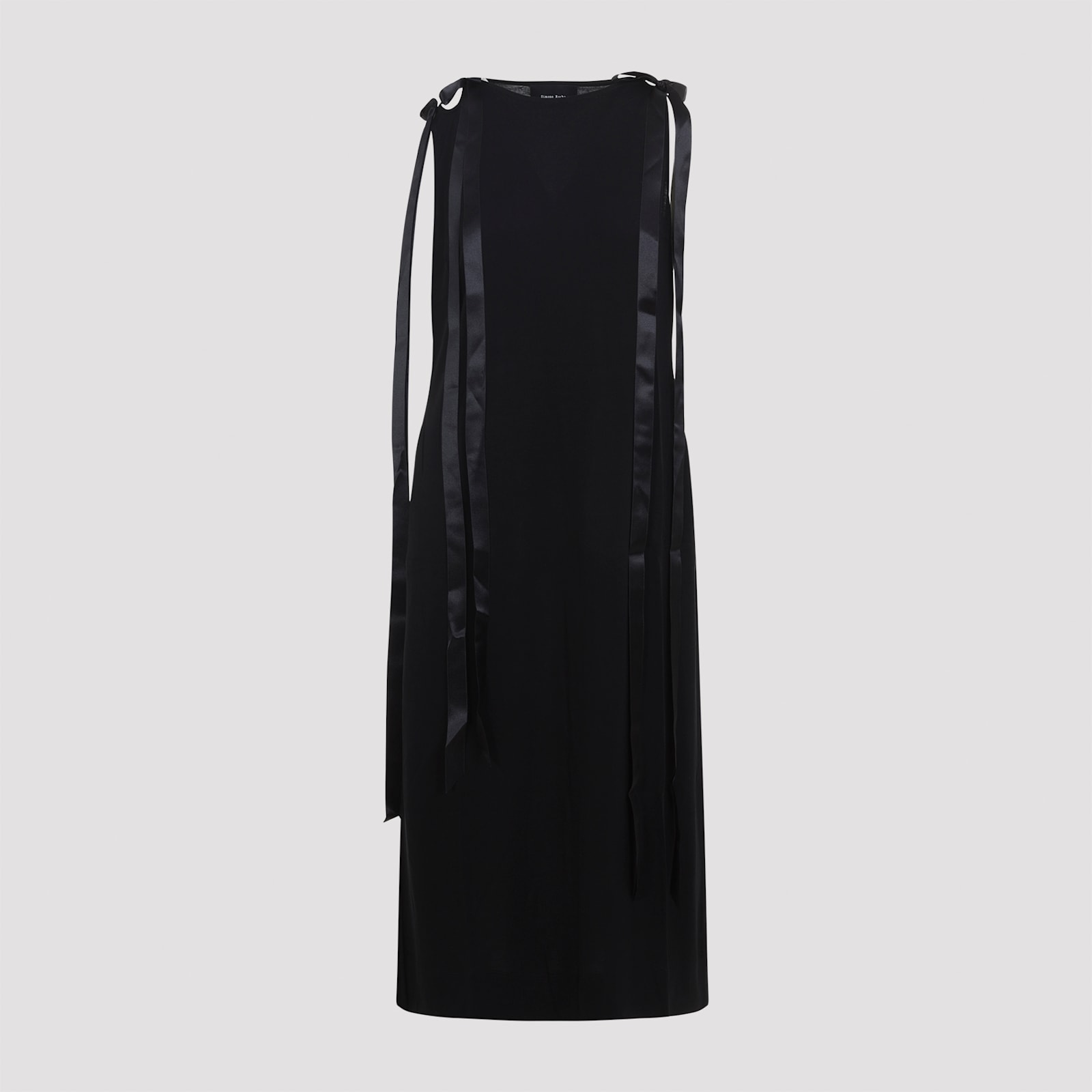 Simone Rocha Knee-length Dress With Bow Ribbon Detail In Black
