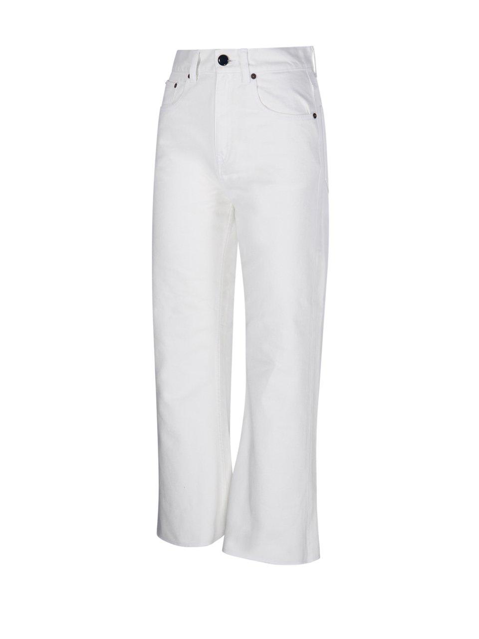 Victoria Beckham Mia High Rise Wide Cotton Denim Jeans In Washed White
