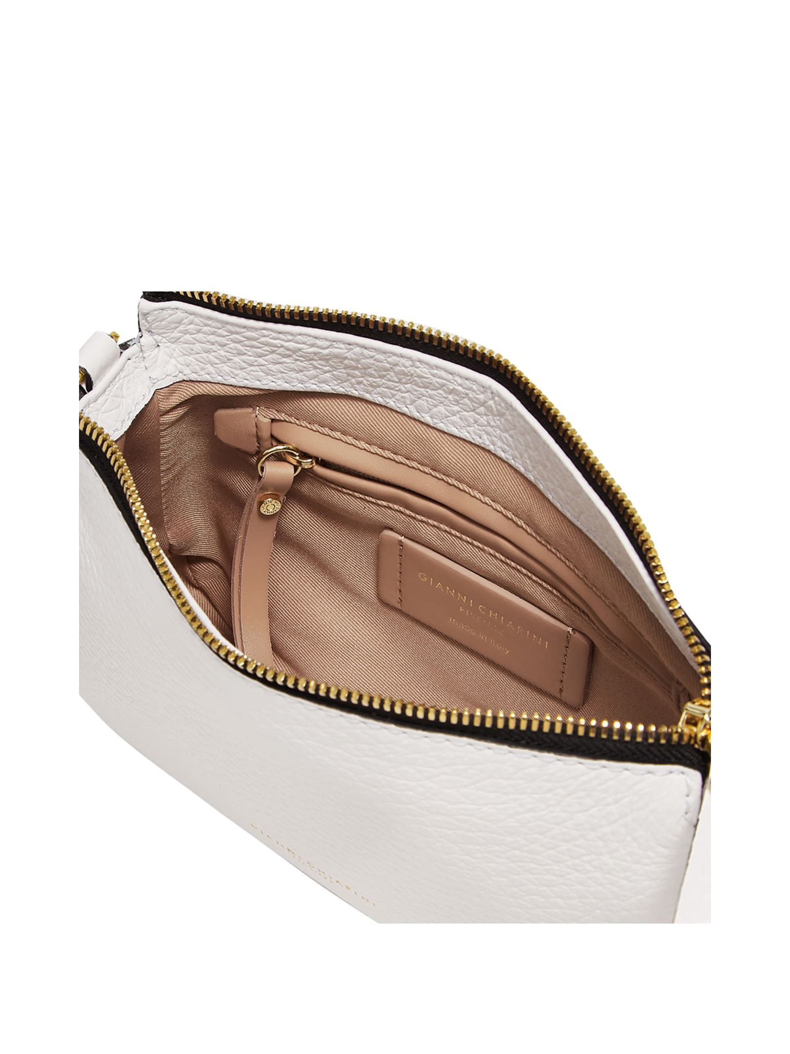 Shop Gianni Chiarini Brooke White Leather Clutch Bag In Bianco