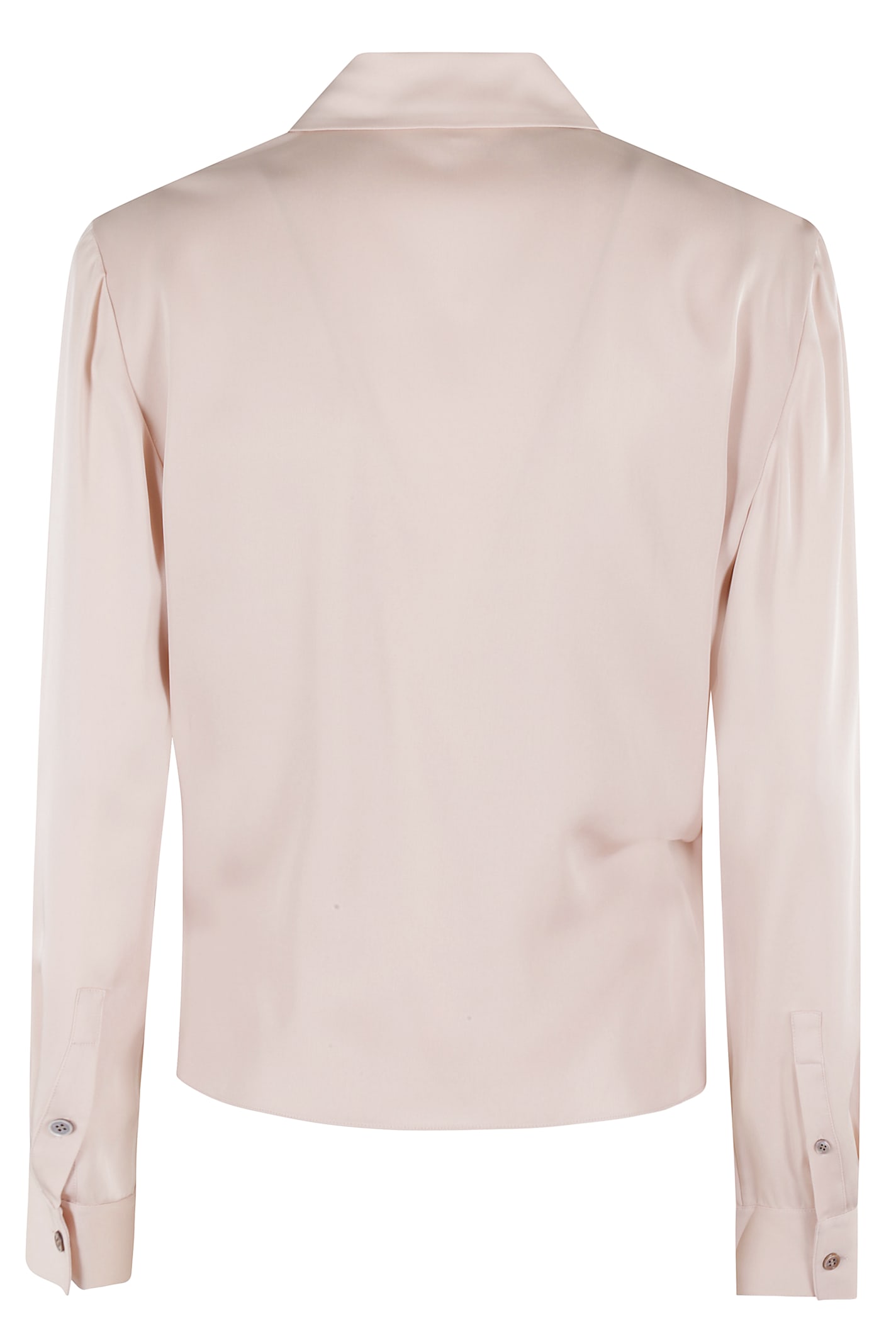 Theory Lapel Wrap Blush Blouse With V-neck In D Blush