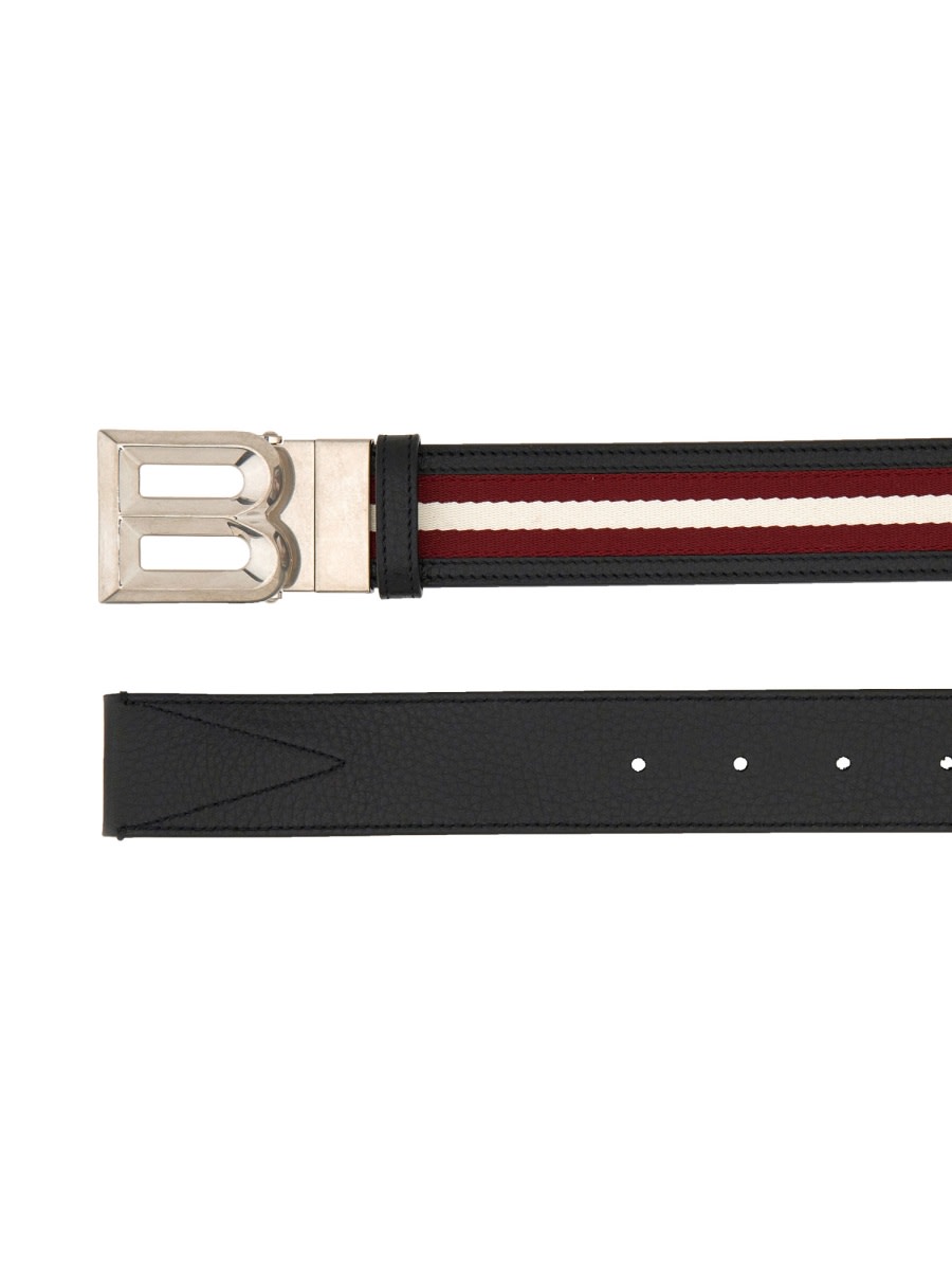 Shop Bally B Bold Belt In Blackredbonepall
