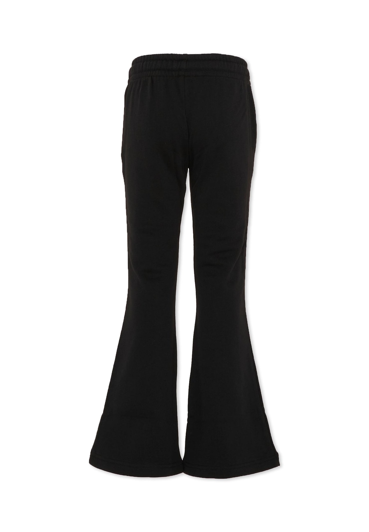 Diesel Black Flared Sweatpants For Girl With White Logo In Black