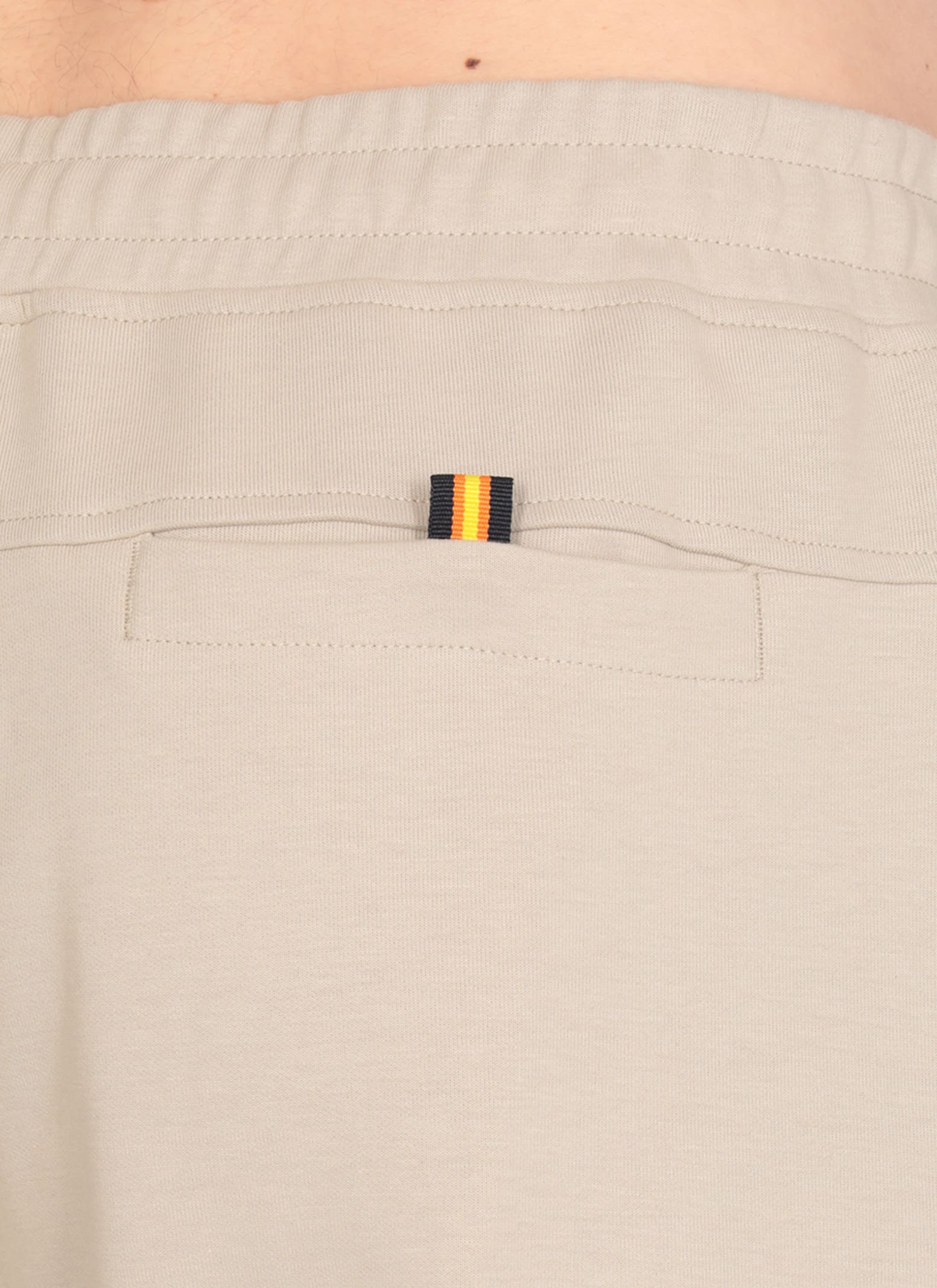 K-way Straight Leg Cotton Trousers With Elastic Waistband In White