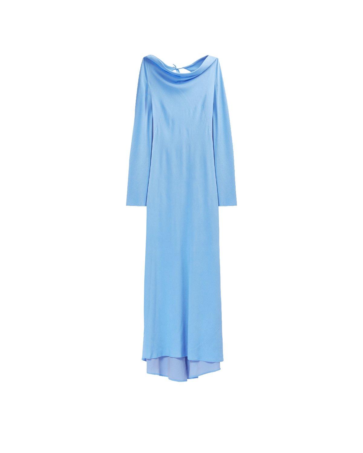 Shop M05ch1n0 Jeans Open-back Crepe Maxi Dress In Avion