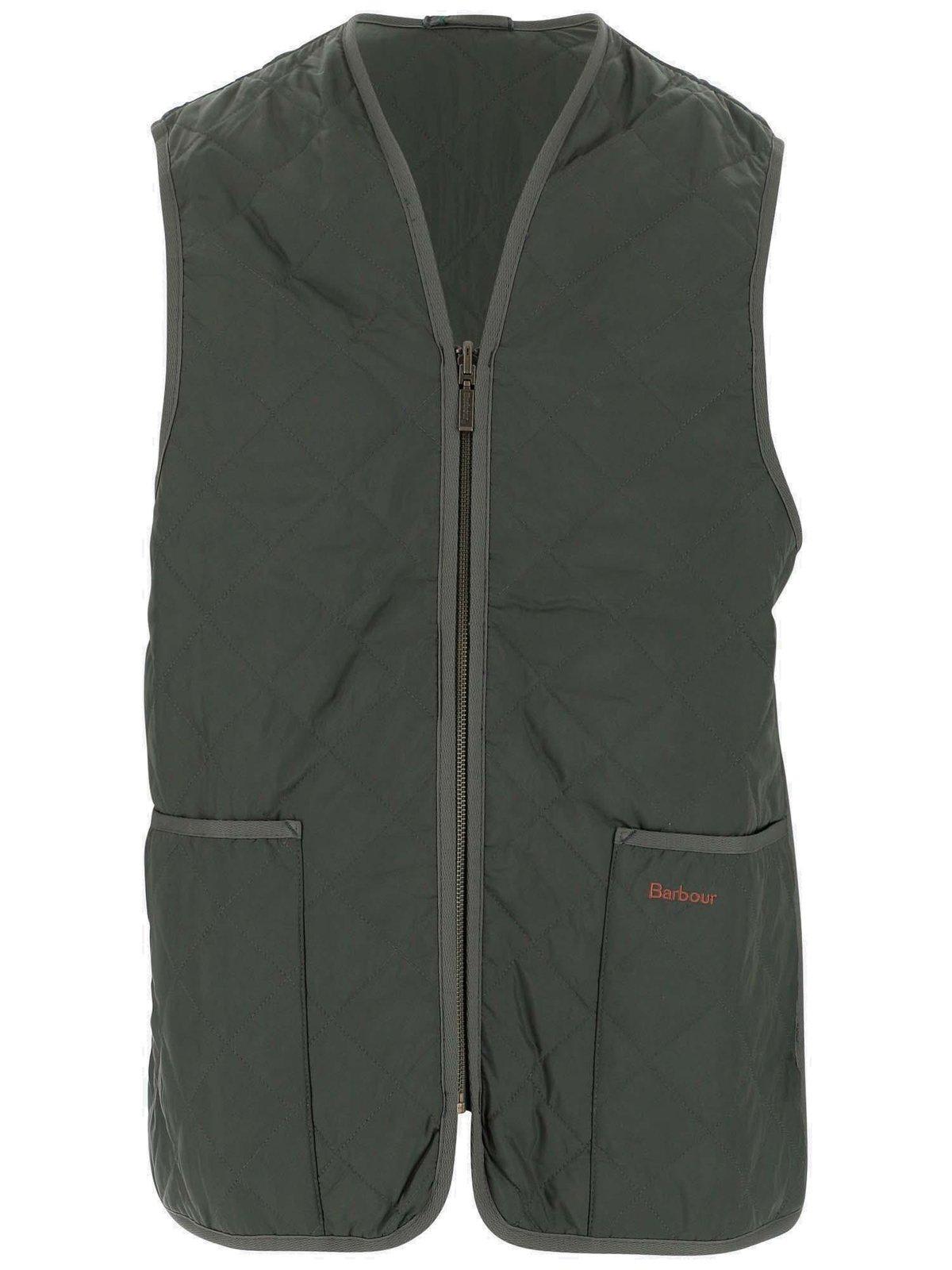 Shop Barbour Gilet Trapuntato In Olive