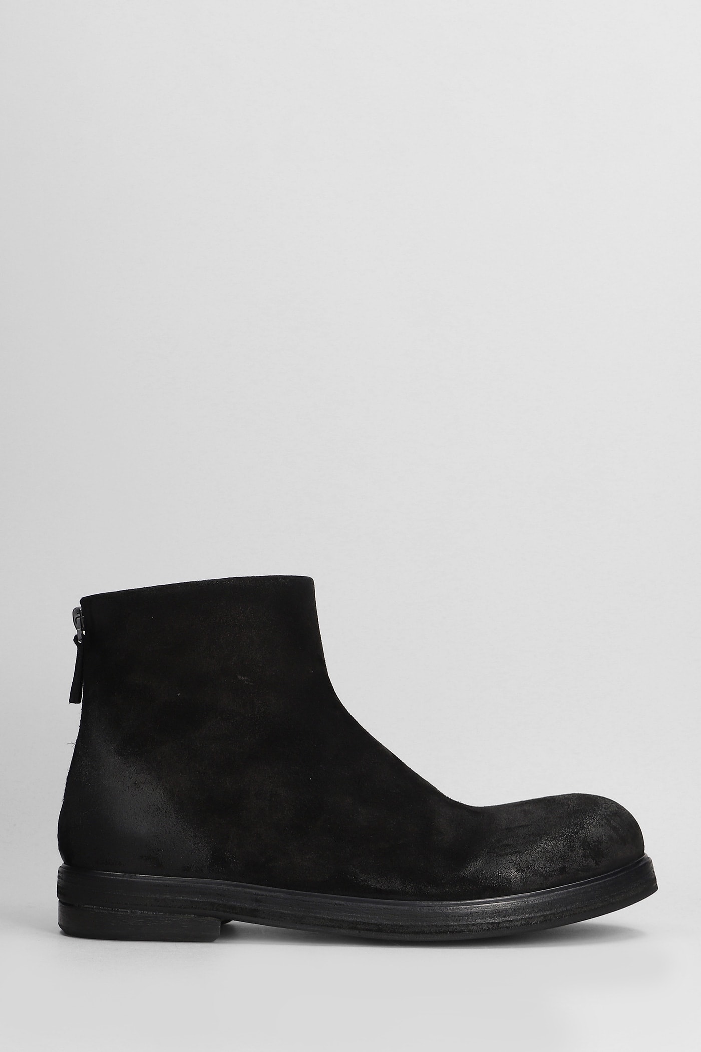 Marsell Zucca Ankle Boots In Black Suede