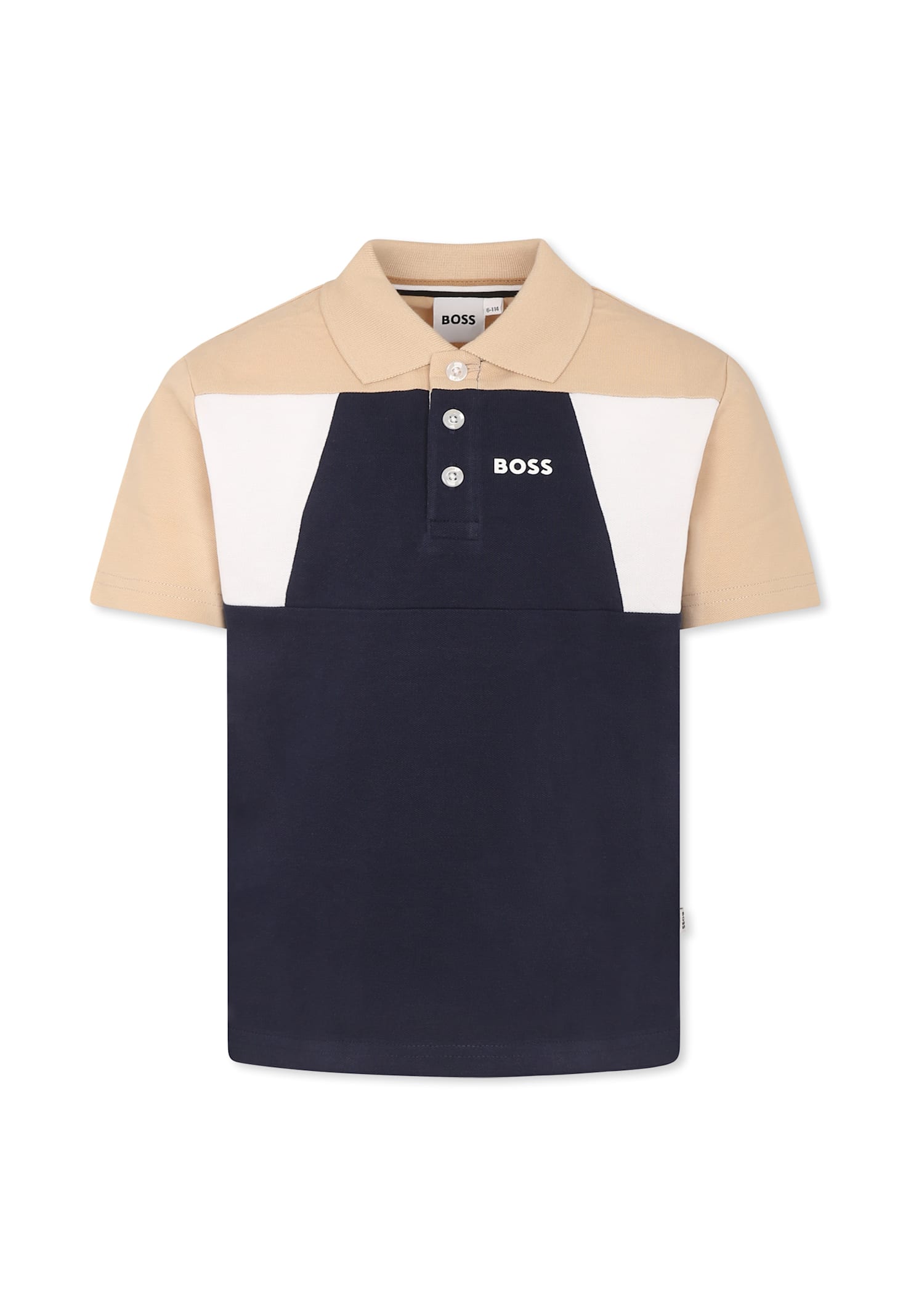 Hugo Boss Boy's Short-sleeve Colorblock Polo Shirt In Blue