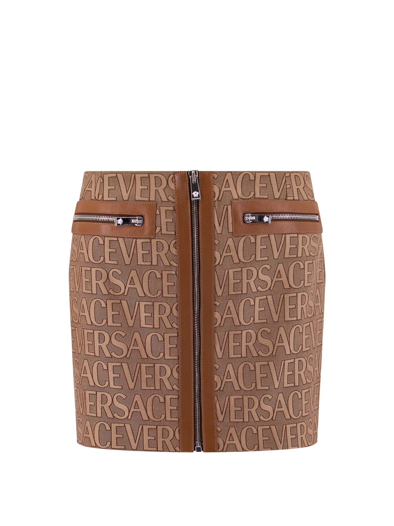 Versace Synthetic Fibers Skirt In Brown