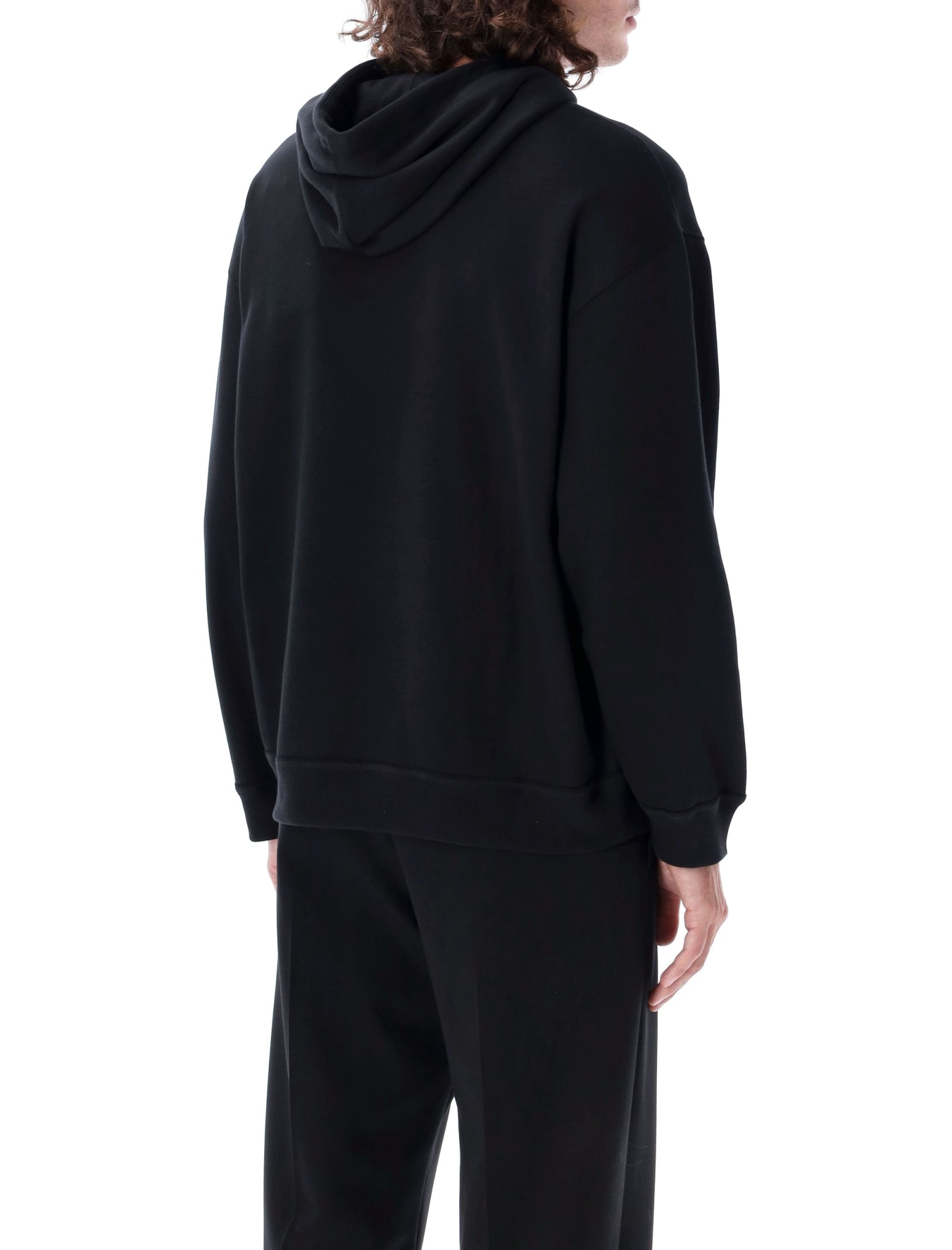 Shop Valentino Vltn Jersey Hoodie In Nero