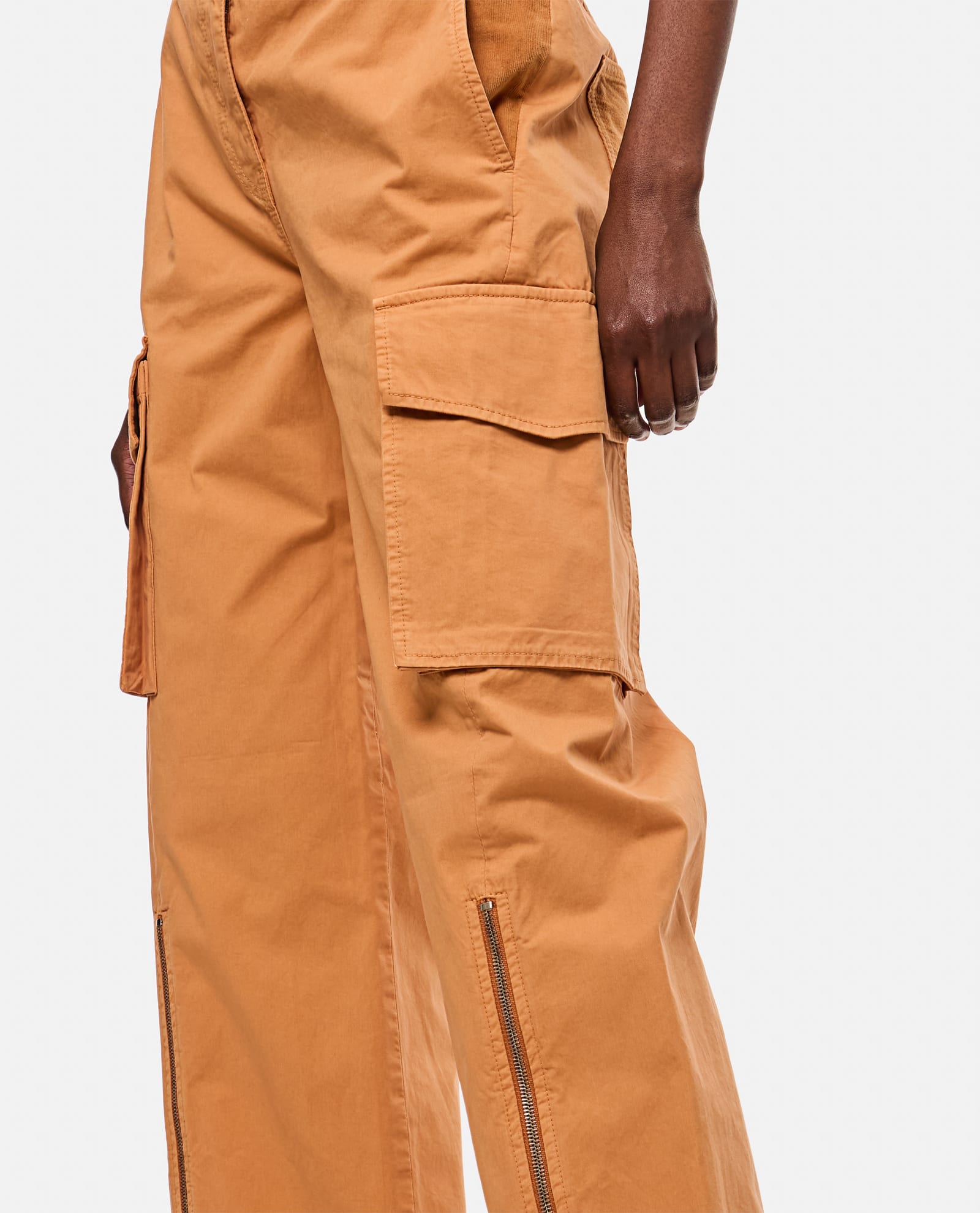 Shop Stella Mccartney Front Zip Cargo Pant In Beige