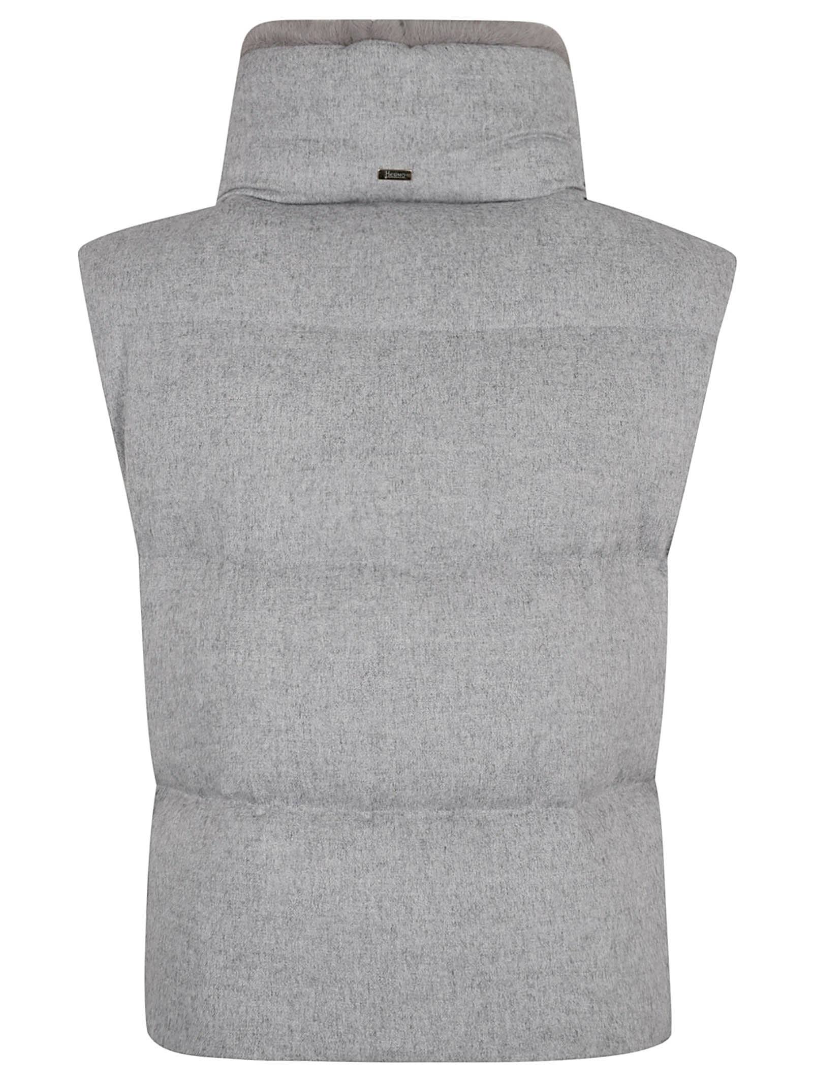 HERNO FUR APPLIQUE PADDED GILET 