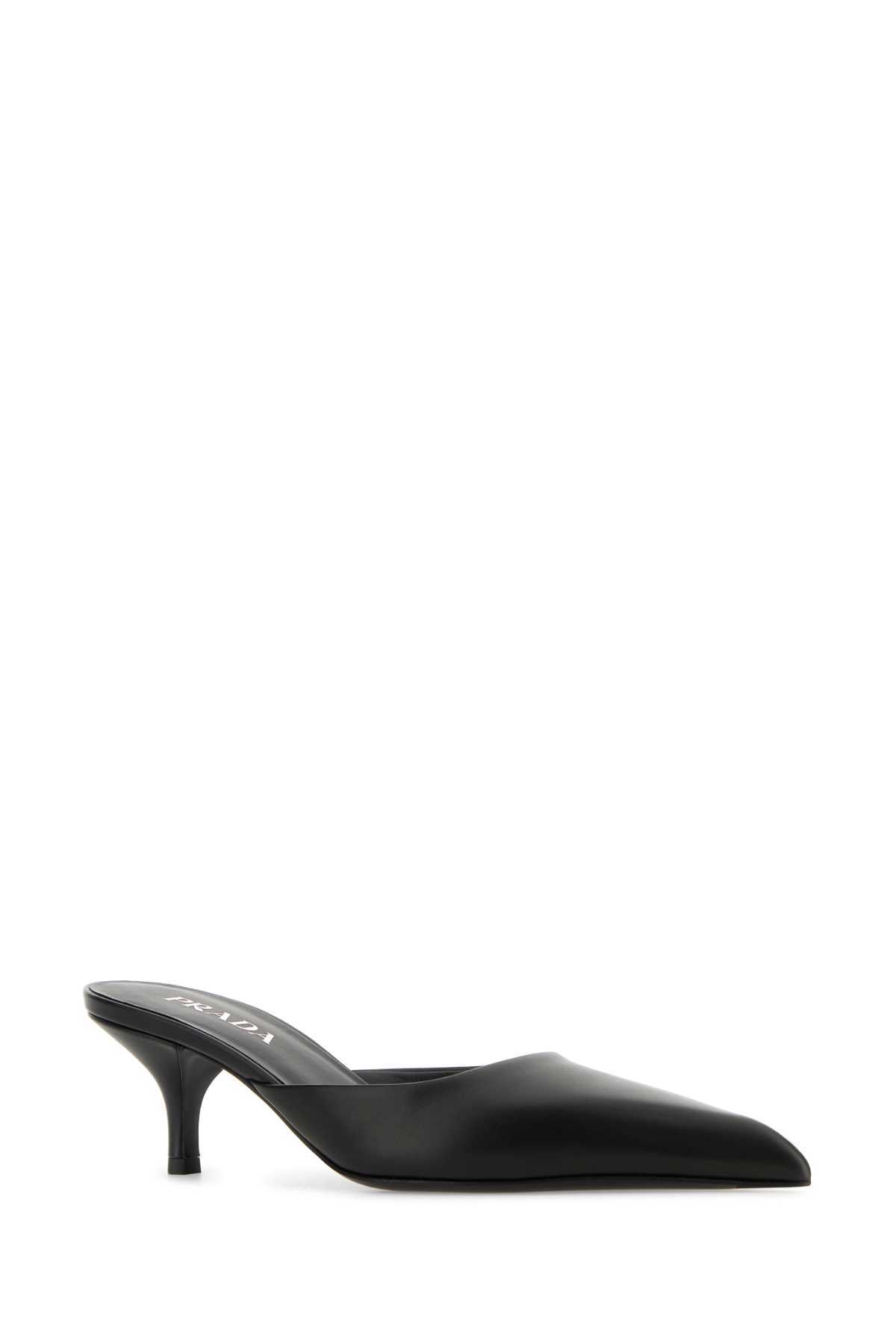 Prada Mule With Stiletto Heel And Pointed Toe In Black