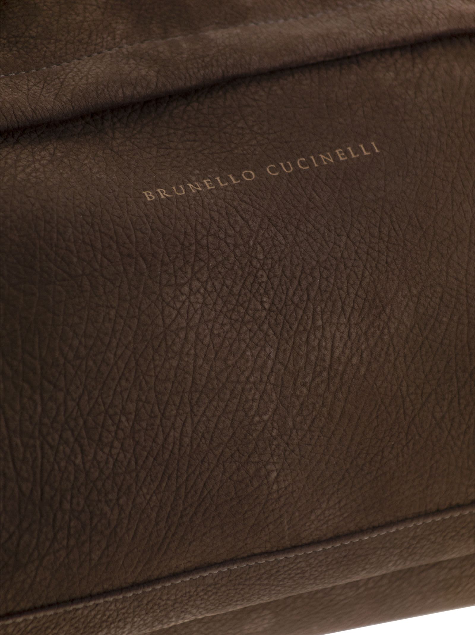 Shop Brunello Cucinelli Active Nubuck Bag In Brown