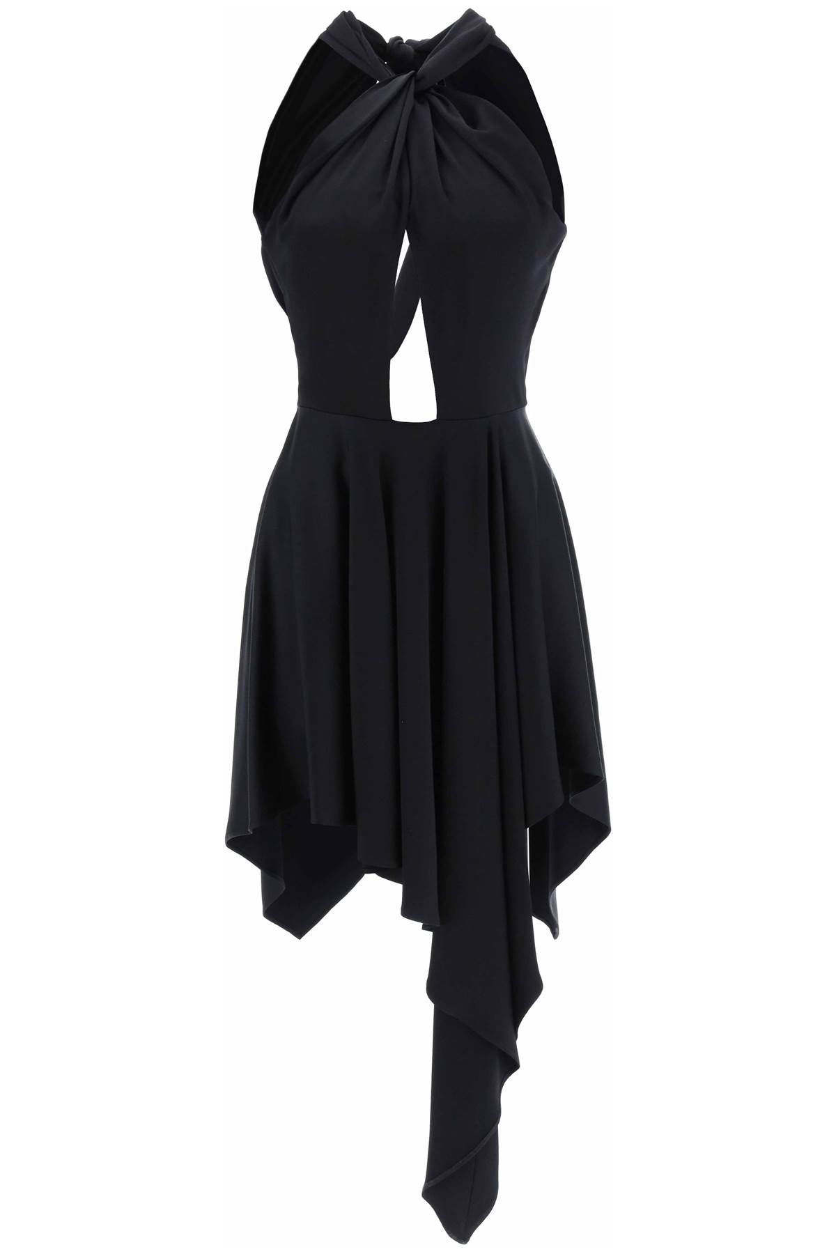 Shop Stella Mccartney Asymmetrical Dress With Halterneck In Black (black)