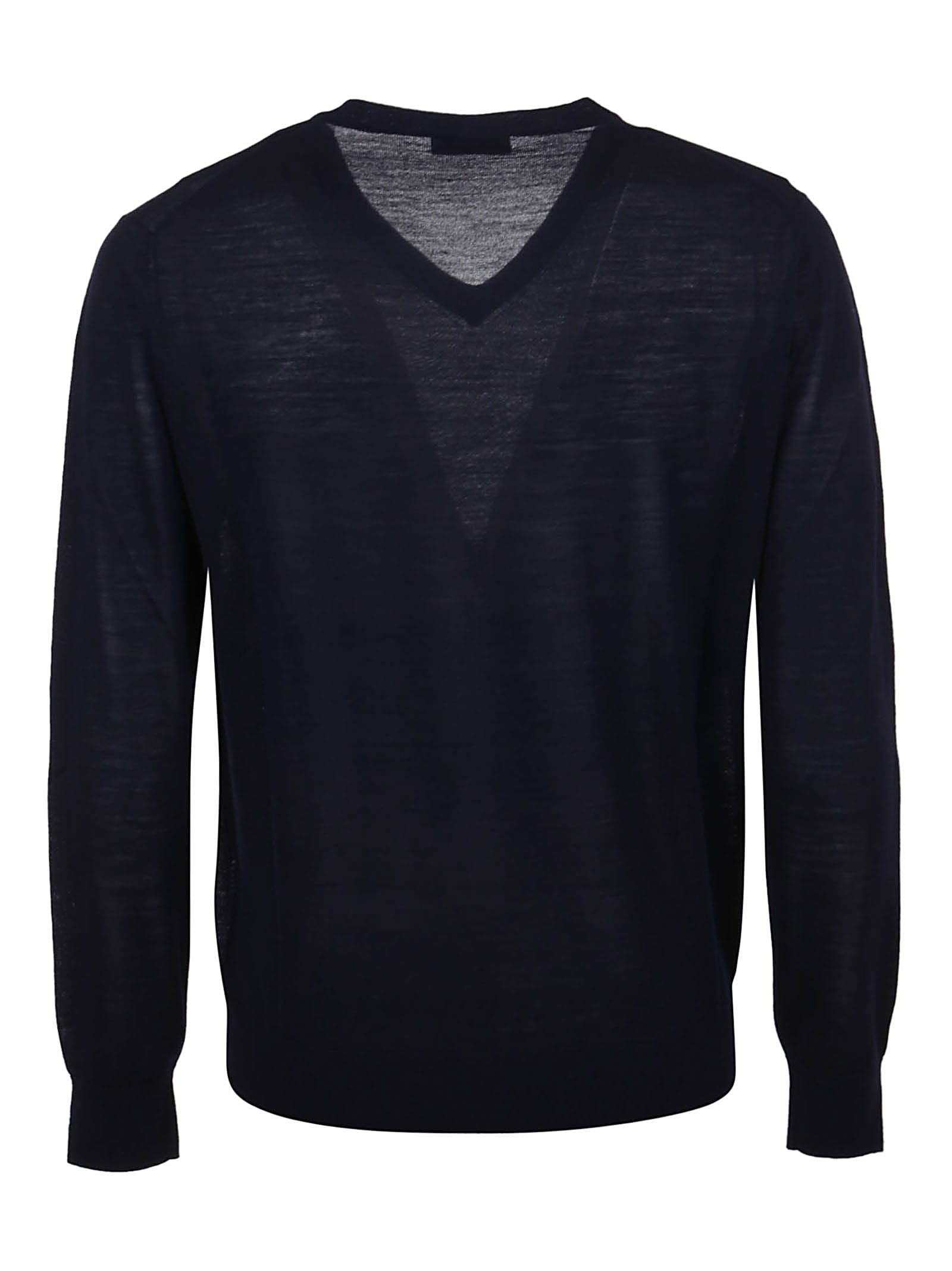 Shop Ballantyne V Neck Pullover In Navy