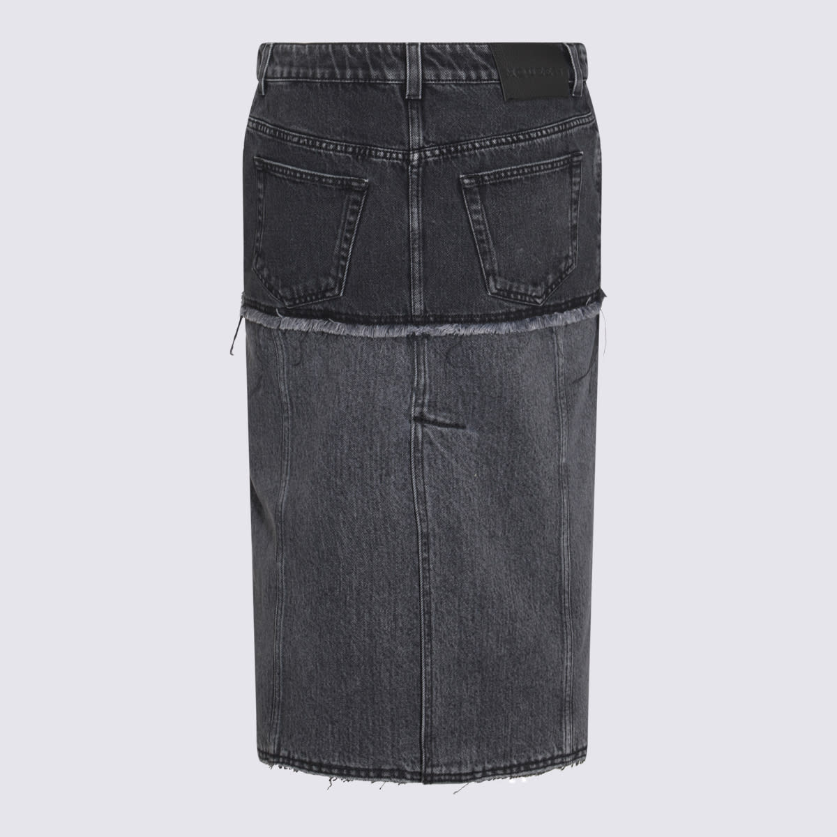 Shop Alexander Mcqueen Black Cotton Skirt In Black Stonewashed