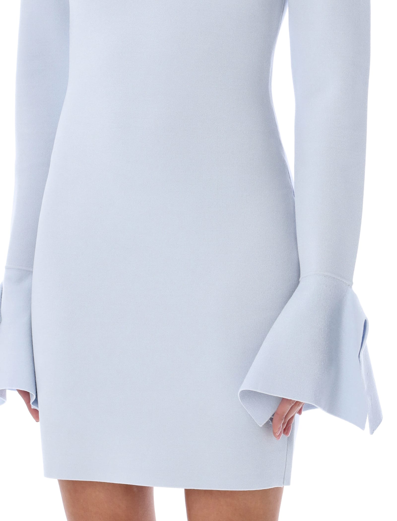 Shop Jw Anderson Ruffle Sleeves Mini Dress In Light Blue