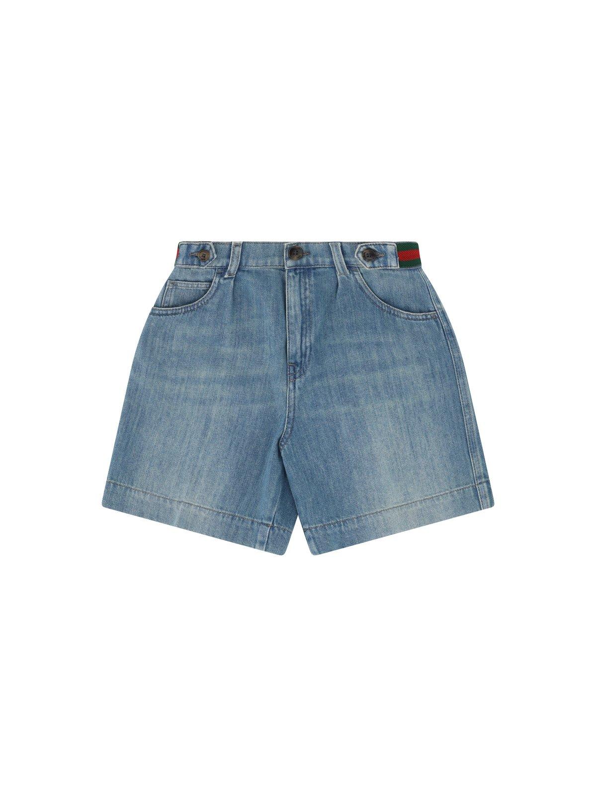 Shop Gucci Denim Bermuda Shorts