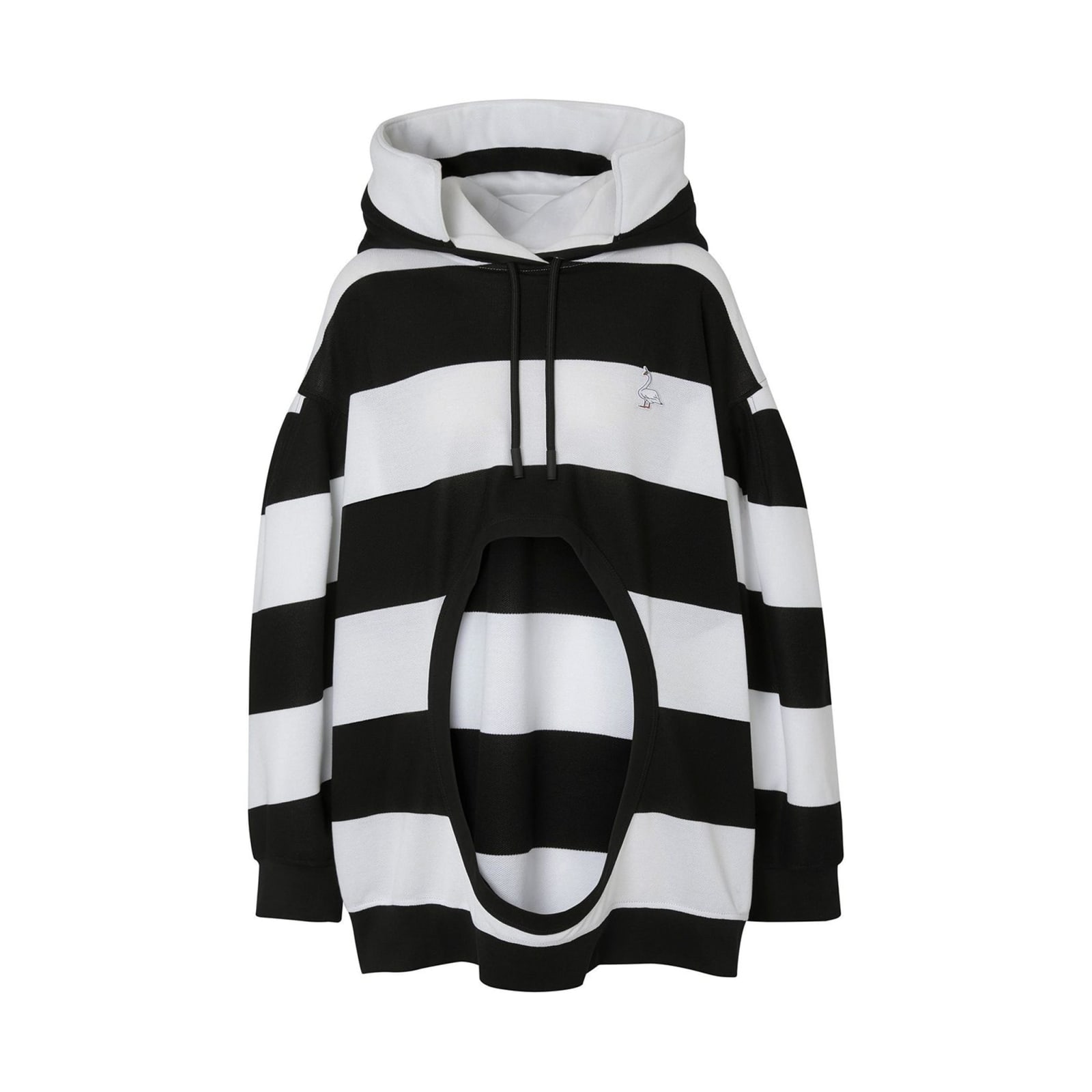 Burberry Cut-out Striped Hooded Sweatshirt