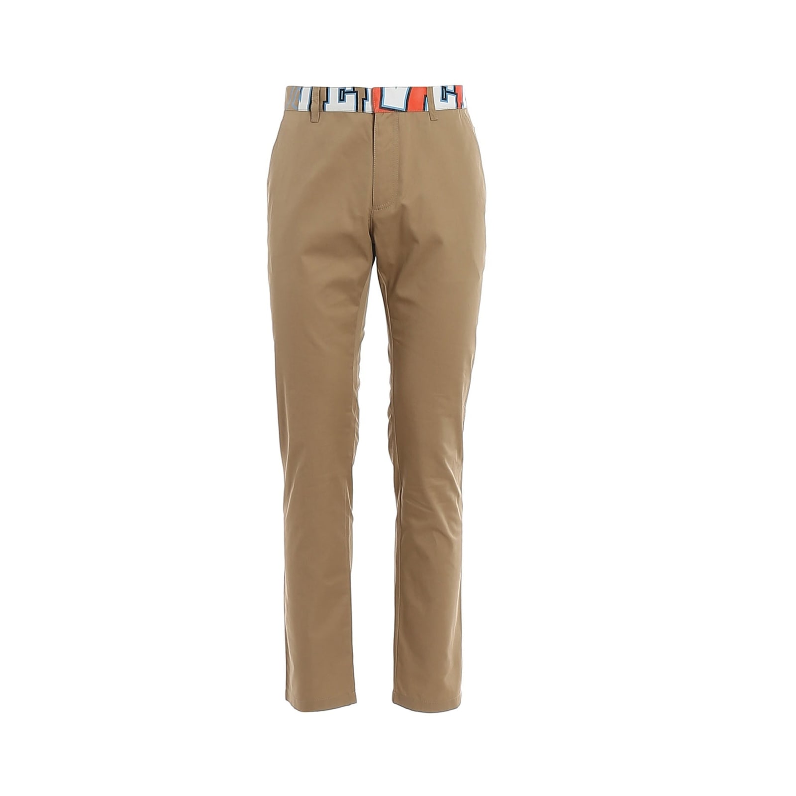 Shop Versace Compilation Chino Trousers In Beige