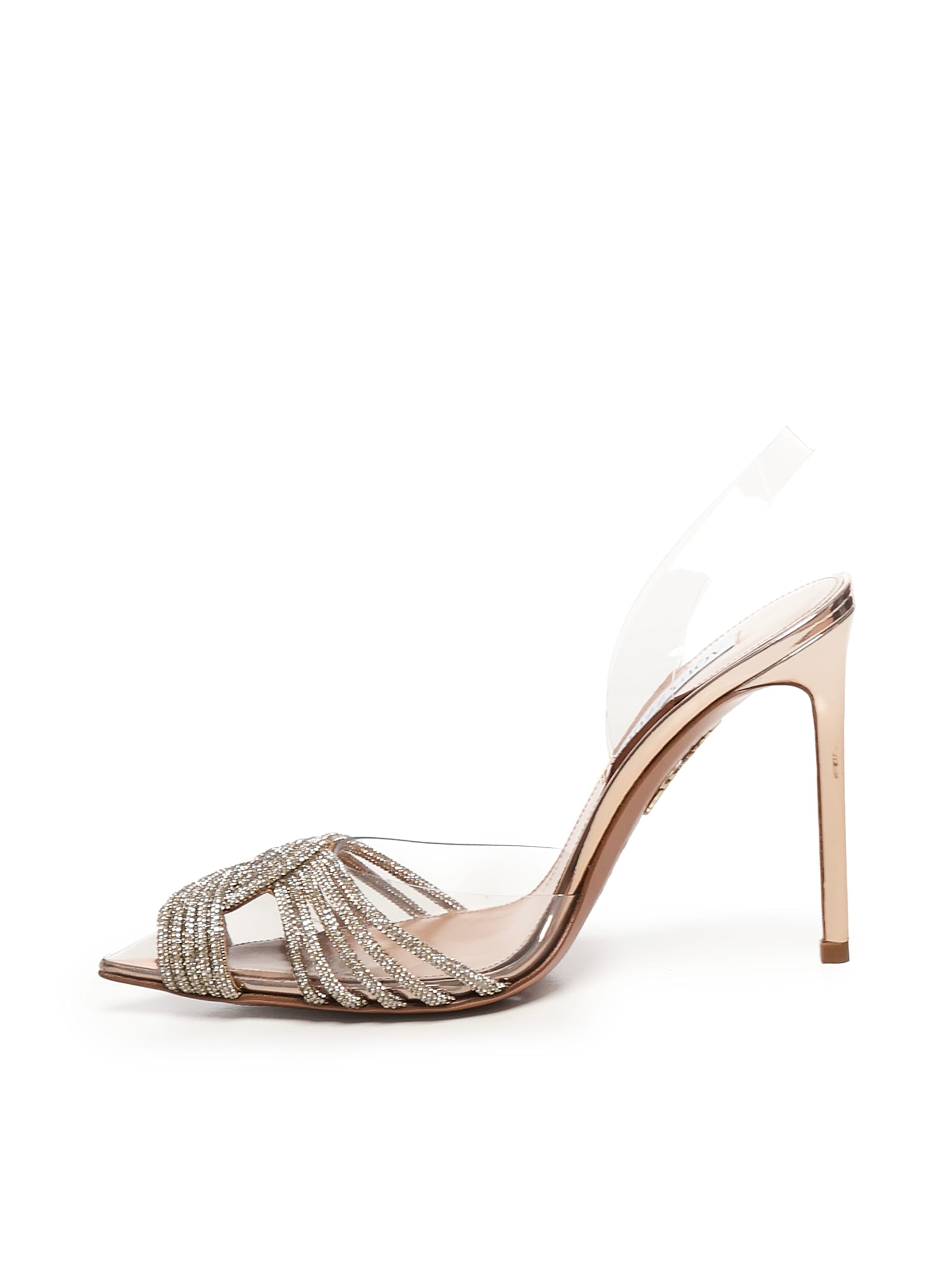 Aquazzura Pvc Gatsby Pumps With Crystals In Multi