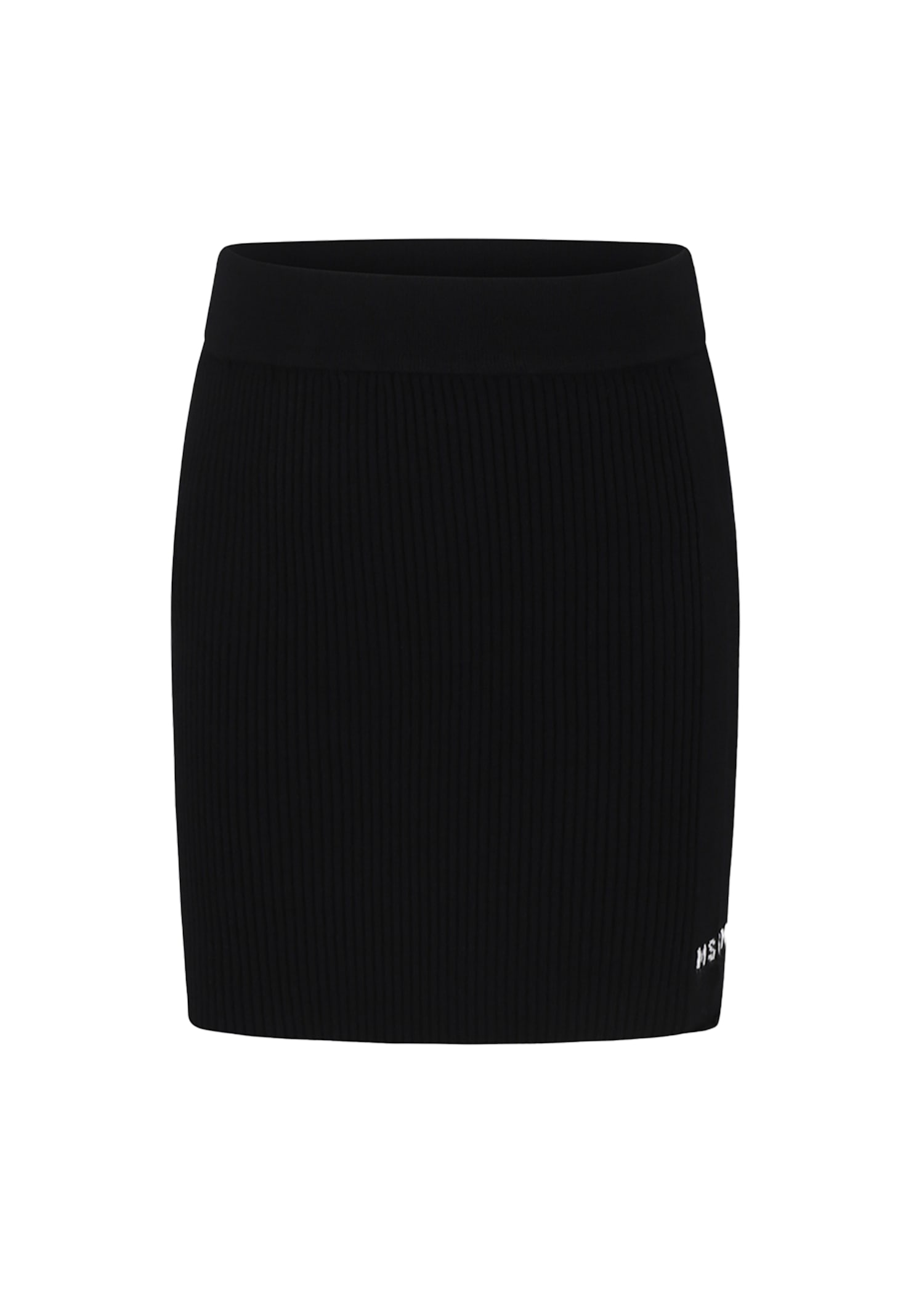 Msgm Black Skirt For Girl With Logo In Black