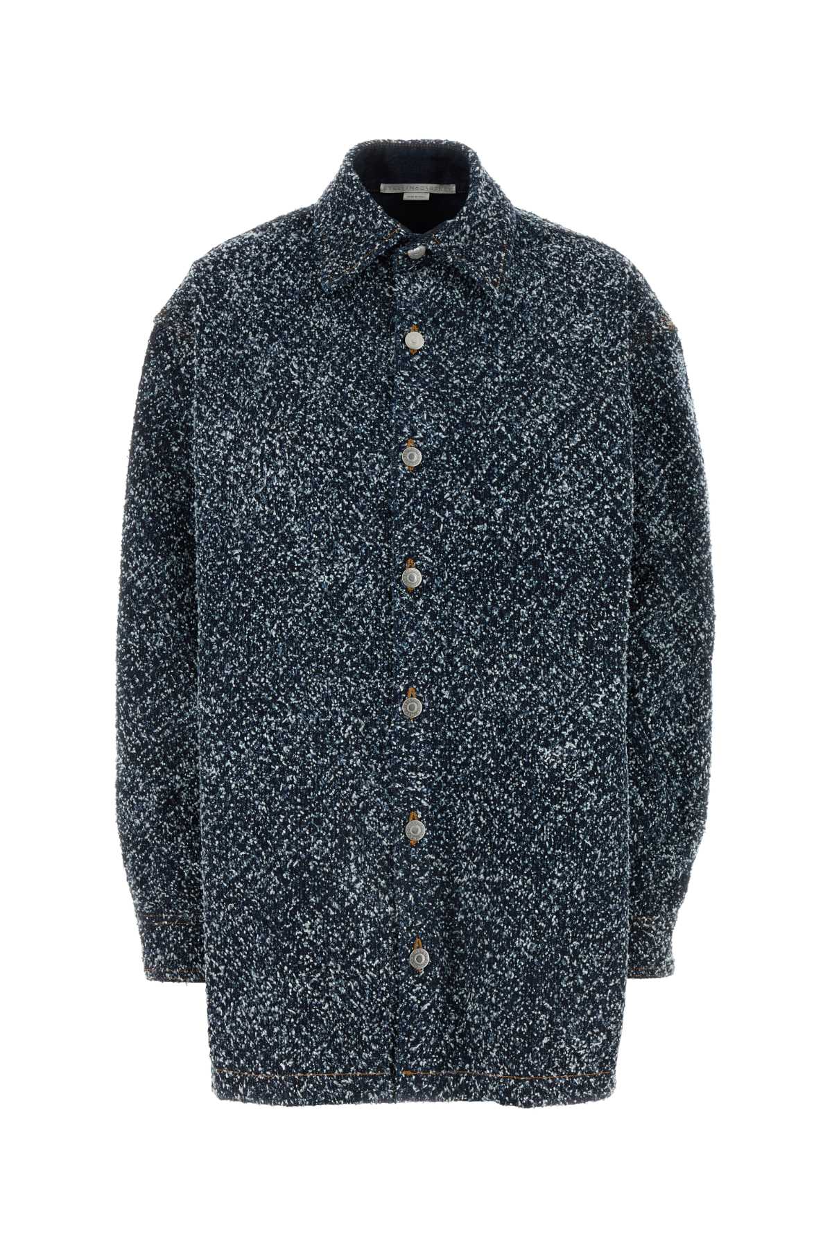 Shop Stella Mccartney Denim Oversize Shirt In Blueboucledenim