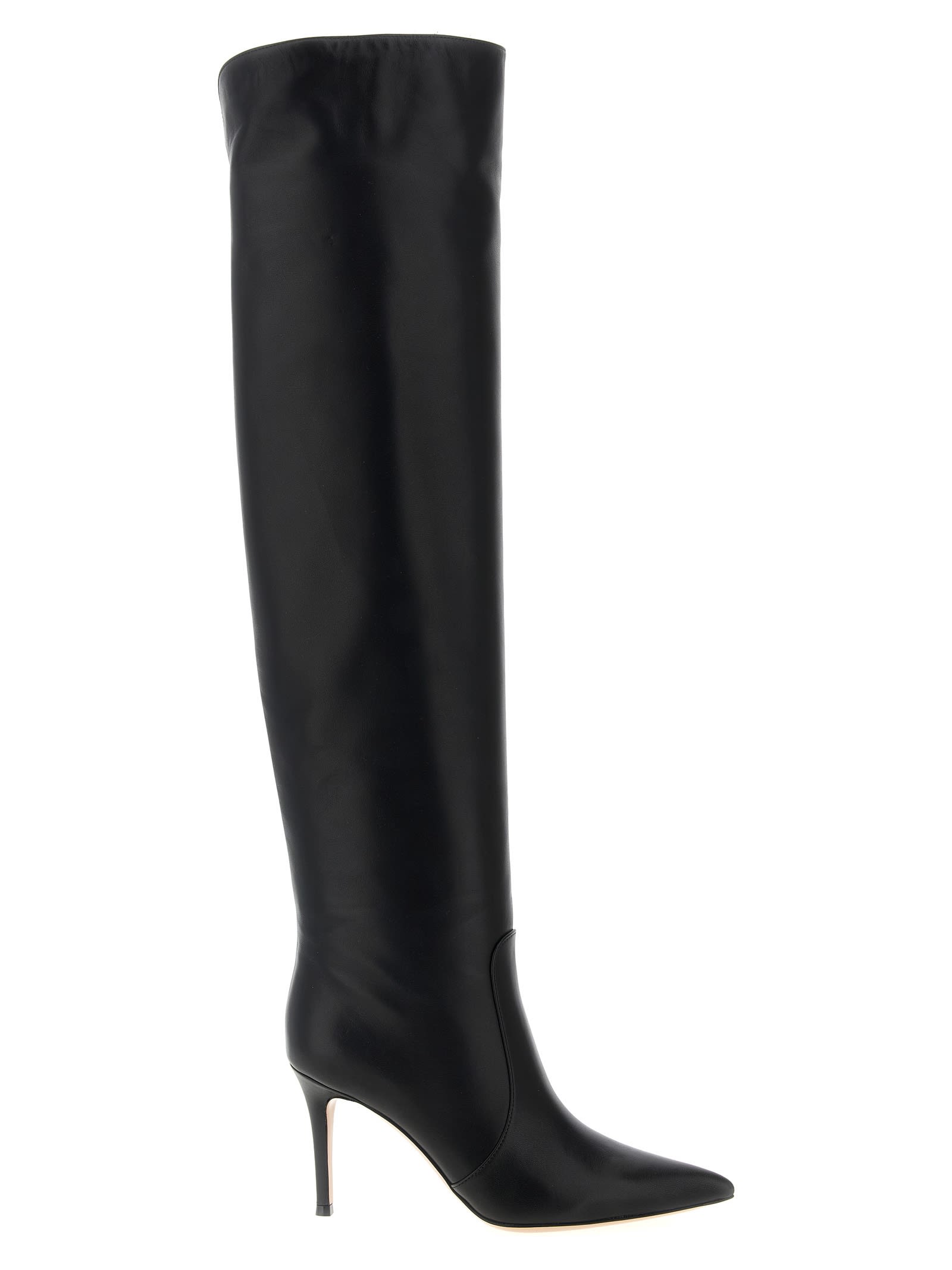 Gianvito Rossi 85mm Hansen Cuissard Pointed-toe Boots In Black