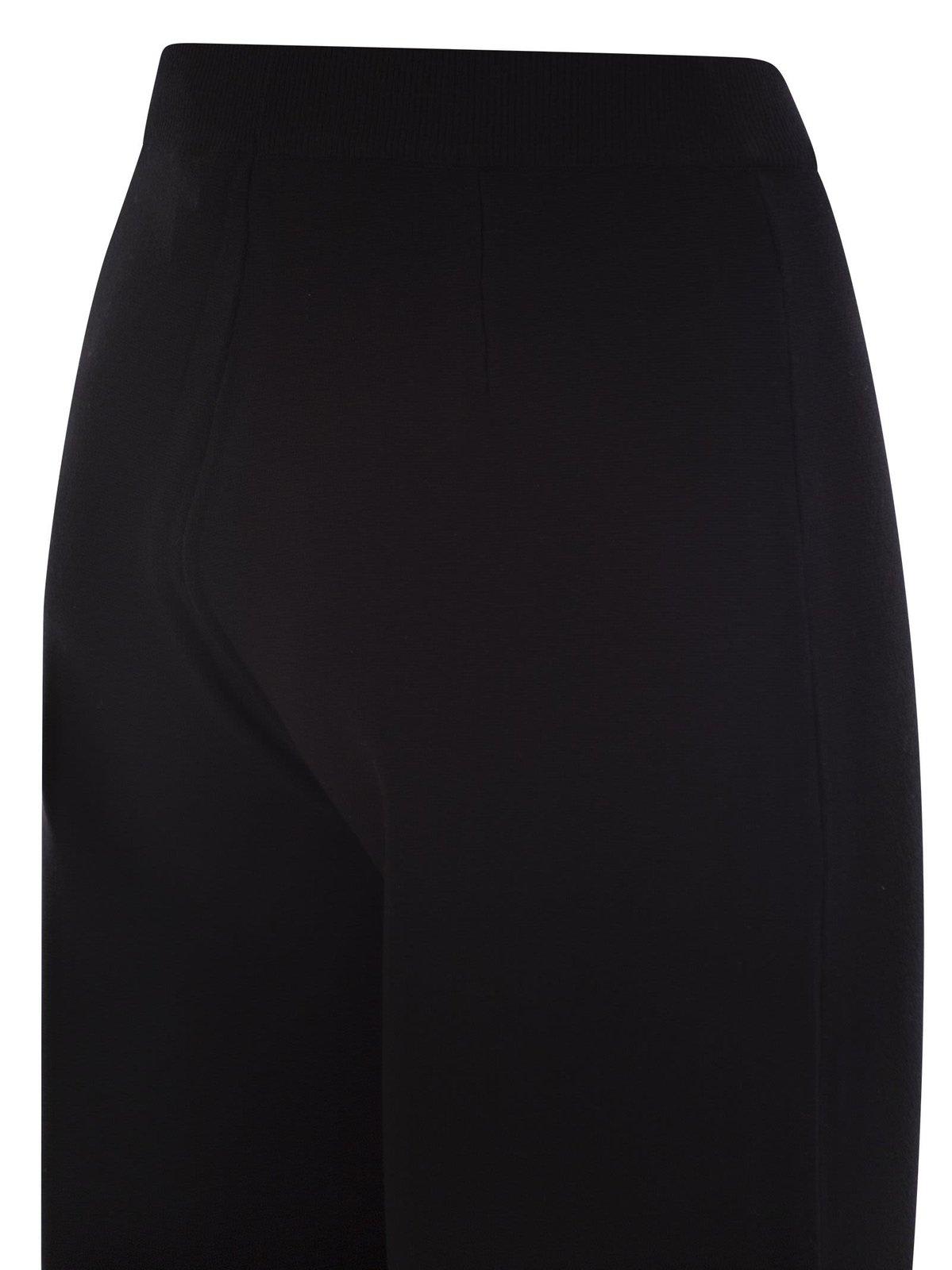 Shop Max Mara High Waisted Straight Leg Trousers In Black