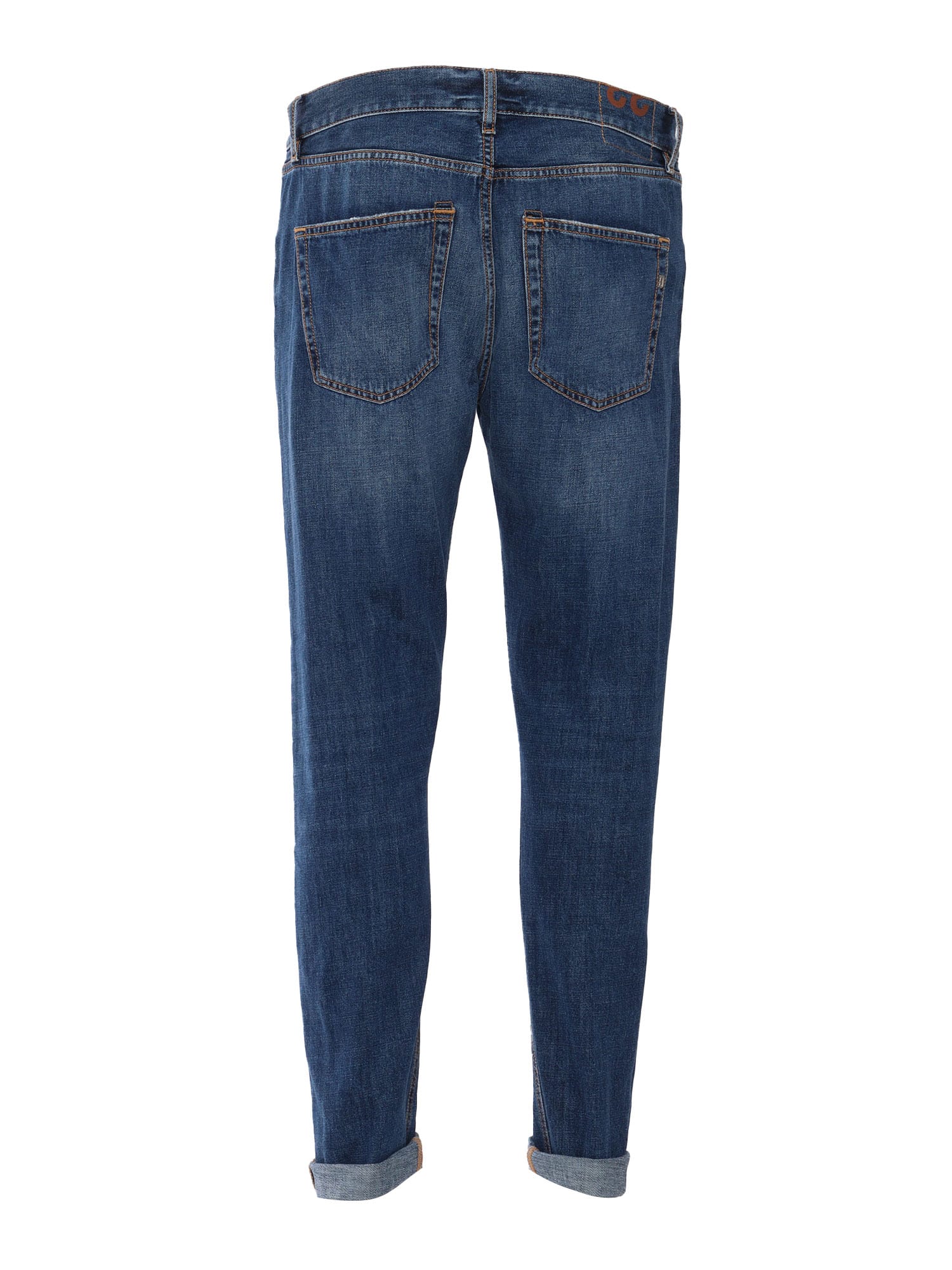 Dondup Trousers With Belt Loops And Contrast Stitching In Blue