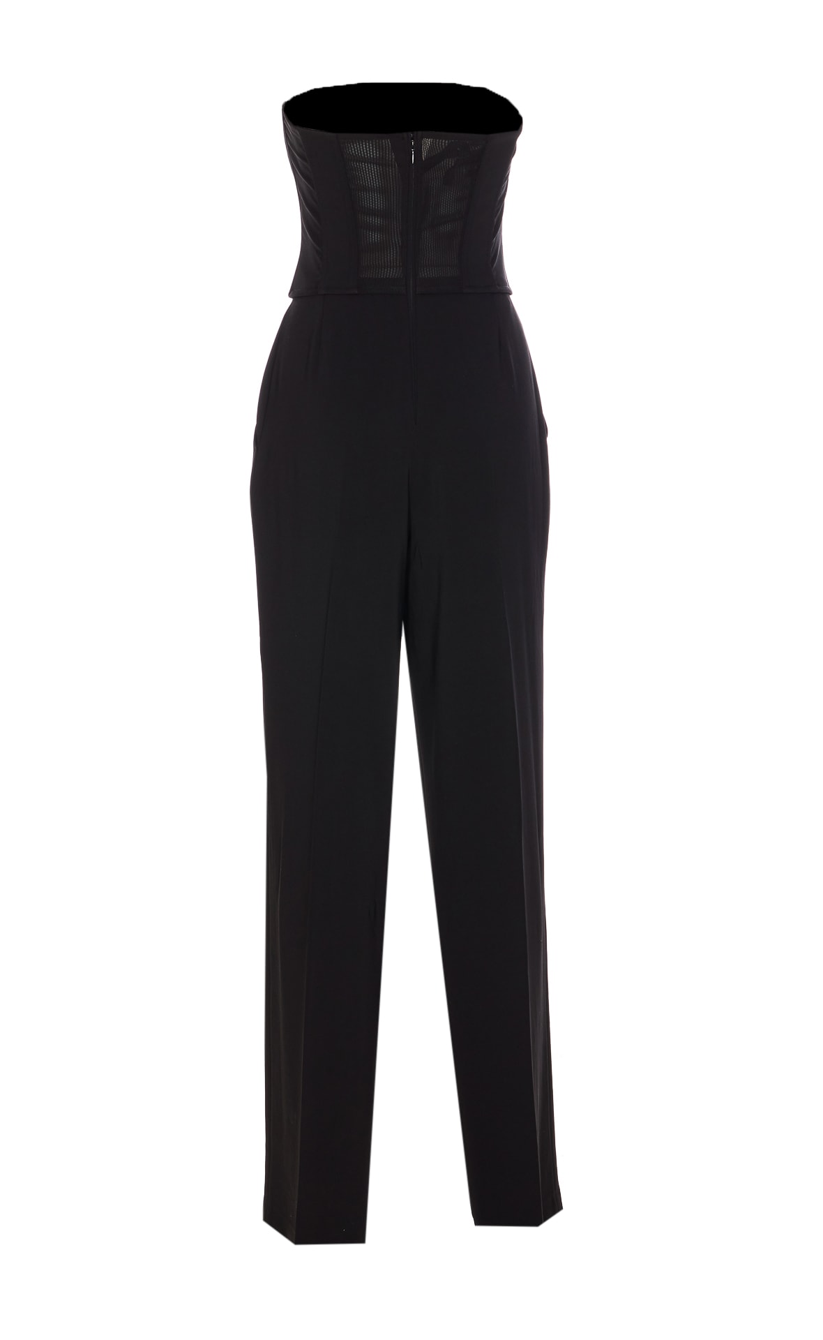 Pinko Elegant Bustier Jumpsuit With Wide-leg Trousers In Black